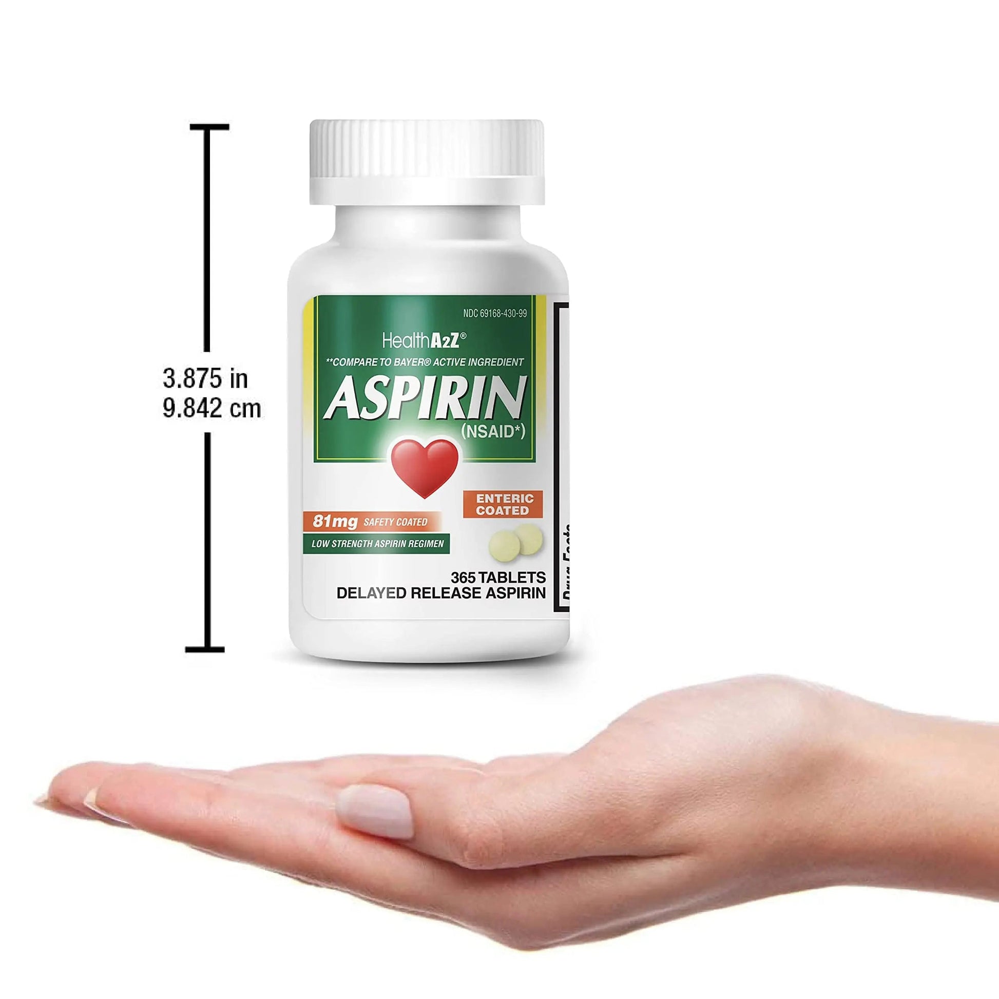 HealthA2Z® Aspirin 81 mg | Low Strength | Enteric Coated | Pain Relief | Reduces Minor Aches Muscle Pain & Cramps | Fever Reducer | Reduces Headache (365 Counts) HealthA2Z buy supplements canada