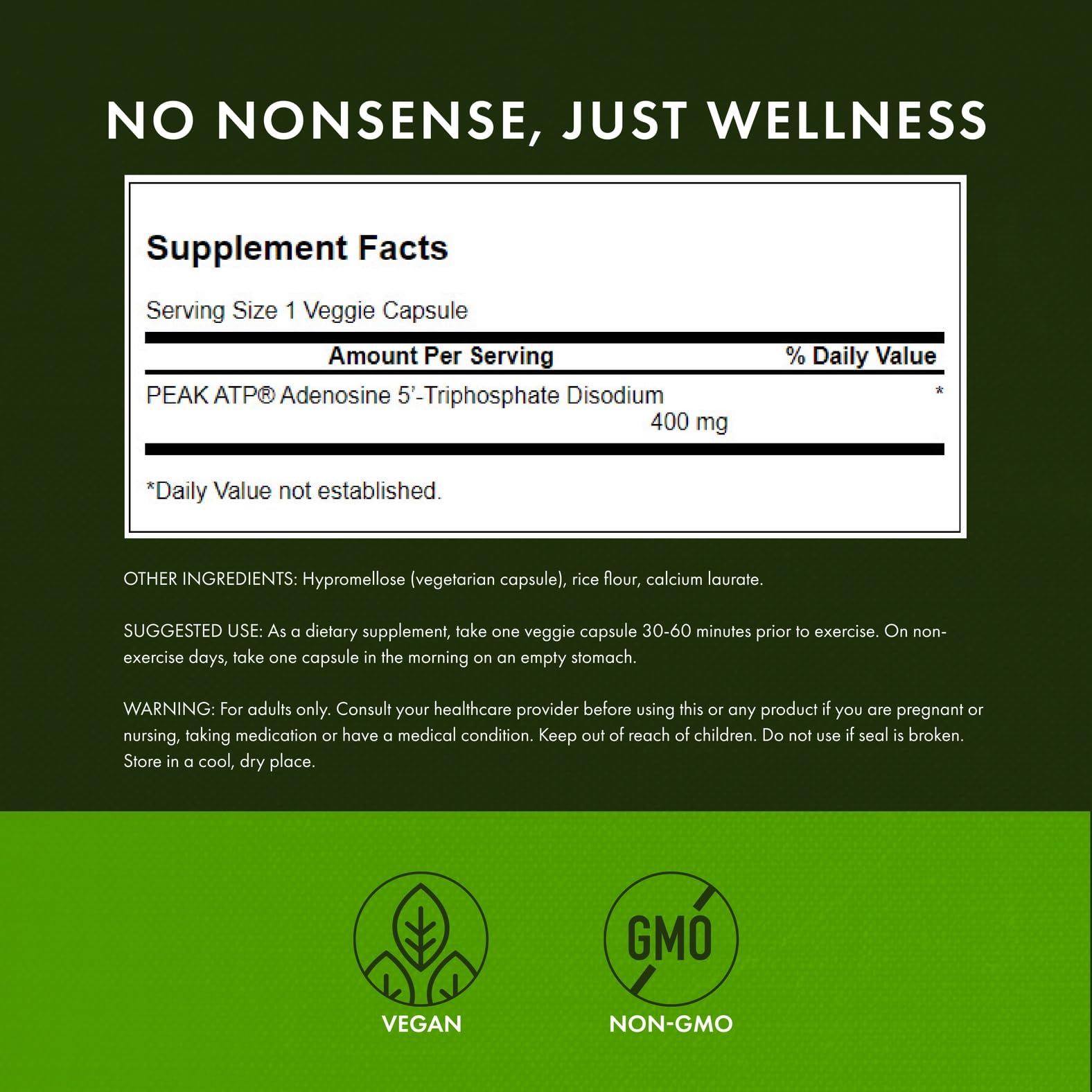 Swanson Maximum Strength Peak ATP Cellular Energy Supplement for Athletes and Active Adults Seeking Performance and Recovery Support - 400 mg (30 Veggie Capsules, 2 Pack) Swanson buy supplements canada
