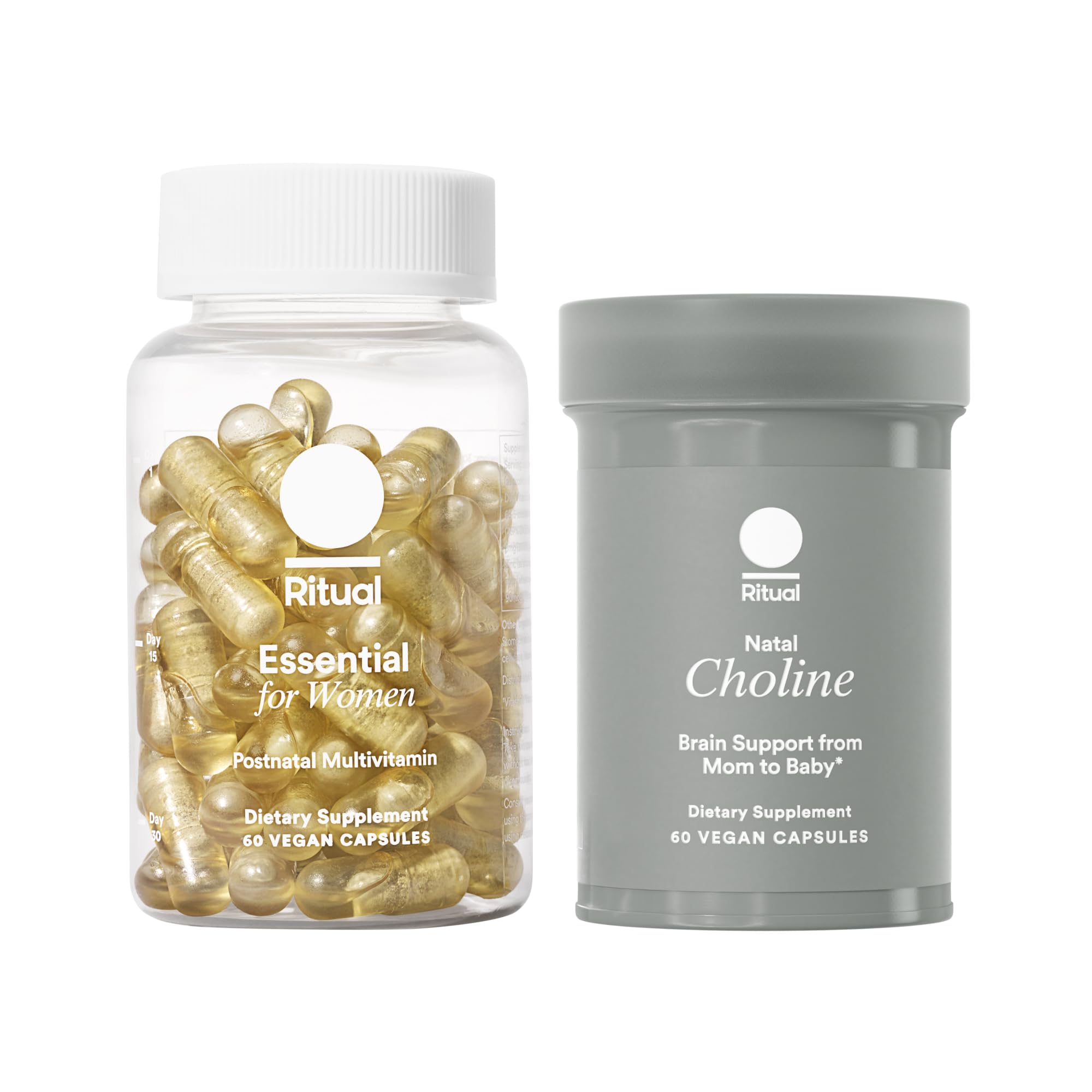 Ritual Postnatal Mom-to-Baby Set, Postpartum Multivitamin and Natal Choline Supplements, Supports Lactation, Immune Function, and Baby's Cognitive Function Ritual buy supplements canada