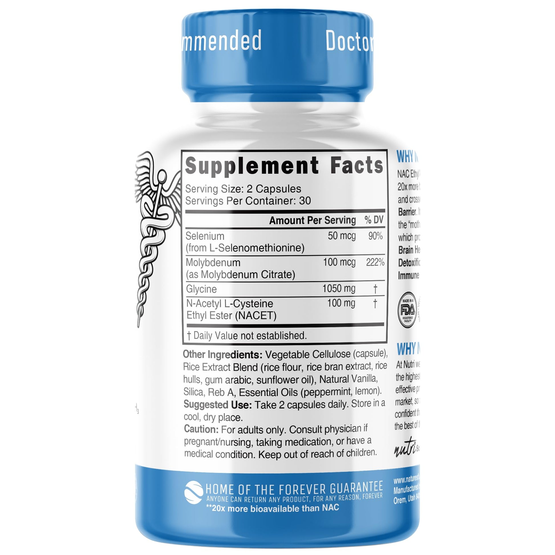 Neuro NAC Supplement N-Acetyl Cysteine Ethyl Ester - 20x More Bioavailable Than NAC 600 mg - Boost Glutathione 10x More Than Liposomal Glutathione Nature's Fusions buy supplements canada