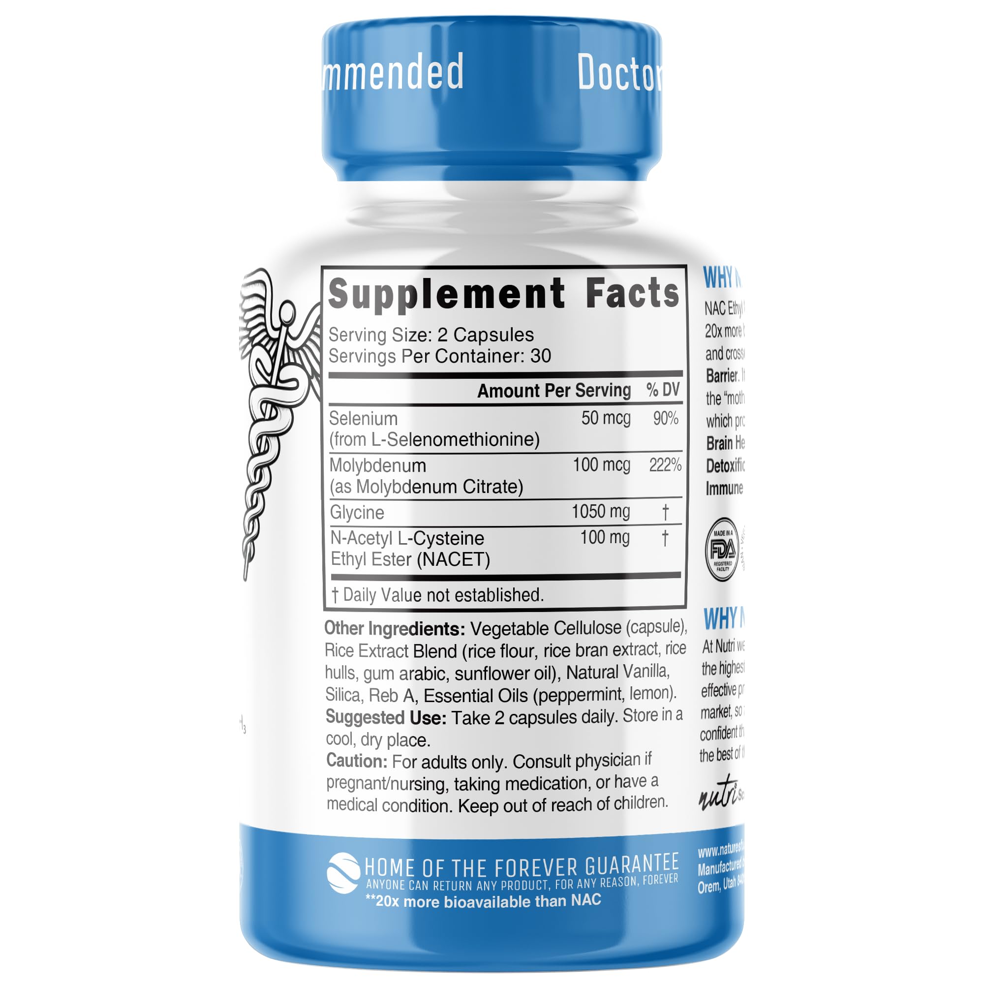 Neuro NAC Supplement N-Acetyl Cysteine Ethyl Ester - 20x More Bioavailable Than NAC 600 mg - Boost Glutathione 10x More Than Liposomal Glutathione Nature's Fusions buy supplements canada