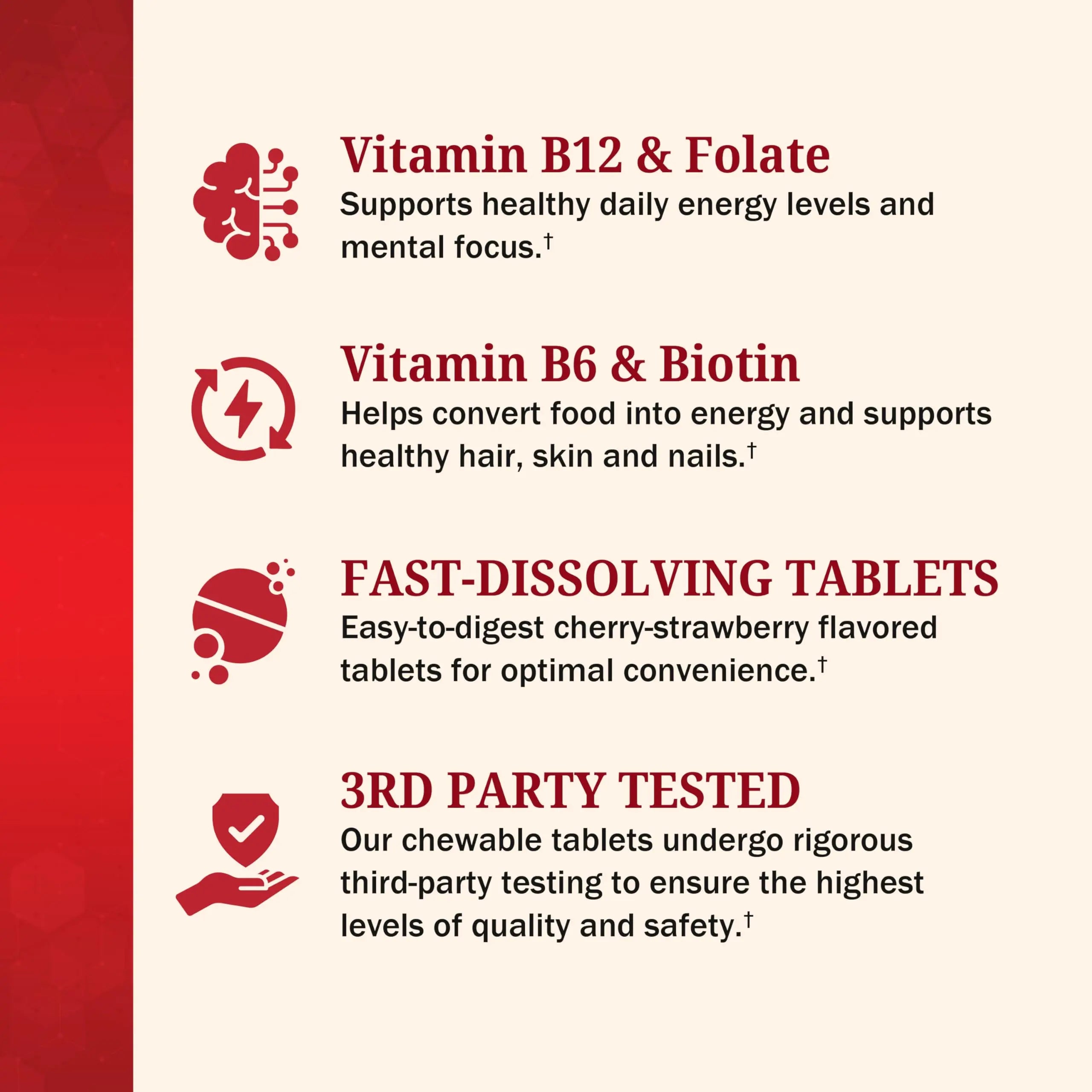 BioSchwartz Bariatric B12 Plus Dissolvable Tablets - 1000mcg Vitamin B12, Vitamin B6, Folate, Biotin - Cherry Strawberry Flavor BioSchwartz buy supplements canada