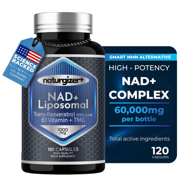 naturgizer+ Liposomal NAD+ Supplement with Resveratrol, TMG & Vitamin B3 | 4-in-1 Healthy Aging & Cellular Energy Support | High Absorption NAD Plus for Men & Women Over 40 | 120 Capsules naturgizer+ buy supplements canada