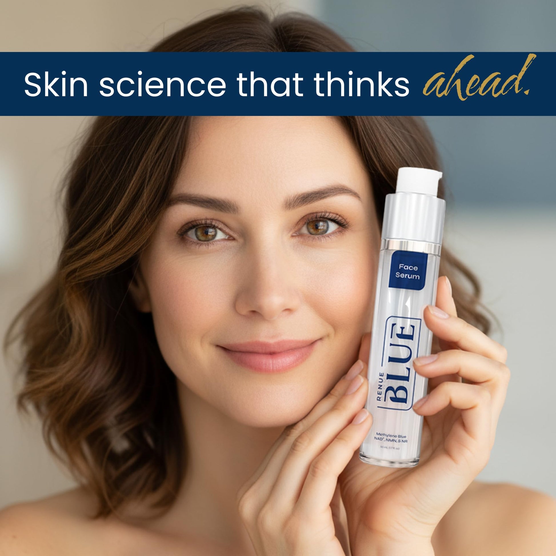Renue Blue Methylene Blue Face Serum - Liposomal NAD+ Complex and Nutrients for Skin Rejuvenation, Deep Hydration, and Anti-Aging Support Renue By Science buy supplements canada