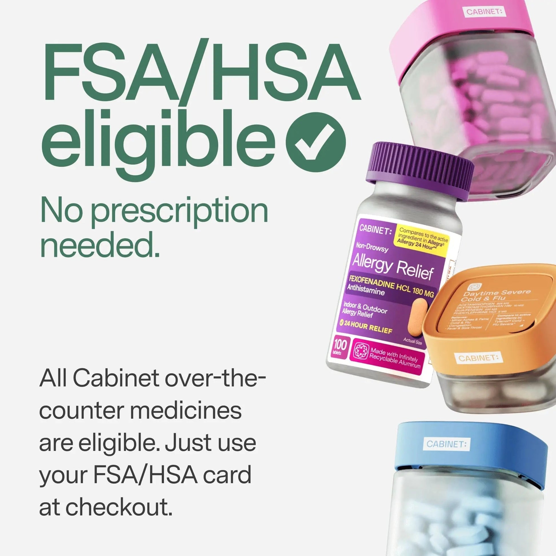 Cabinet: 500mg Acetaminophen for Headache Relief, Toothaches, Sore Throat, and Fever Reducer, Includes 1 Refillable Medicine Jar, 120 Tablets Refillable Glass Jar - w/Travel Tin Cabinet: buy supplements canada