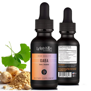 Lyfetrition GABA with L-Theanine, Ginkgo Biloba (Salisburia biloba) Extract, Organic Peruvian MACA Root (Lepidium meyenii) Extract, 118 ml, 4 FL Oz Liquid, 220 Servings, Made in USA, Quick Absorption Lyfetrition buy supplements canada