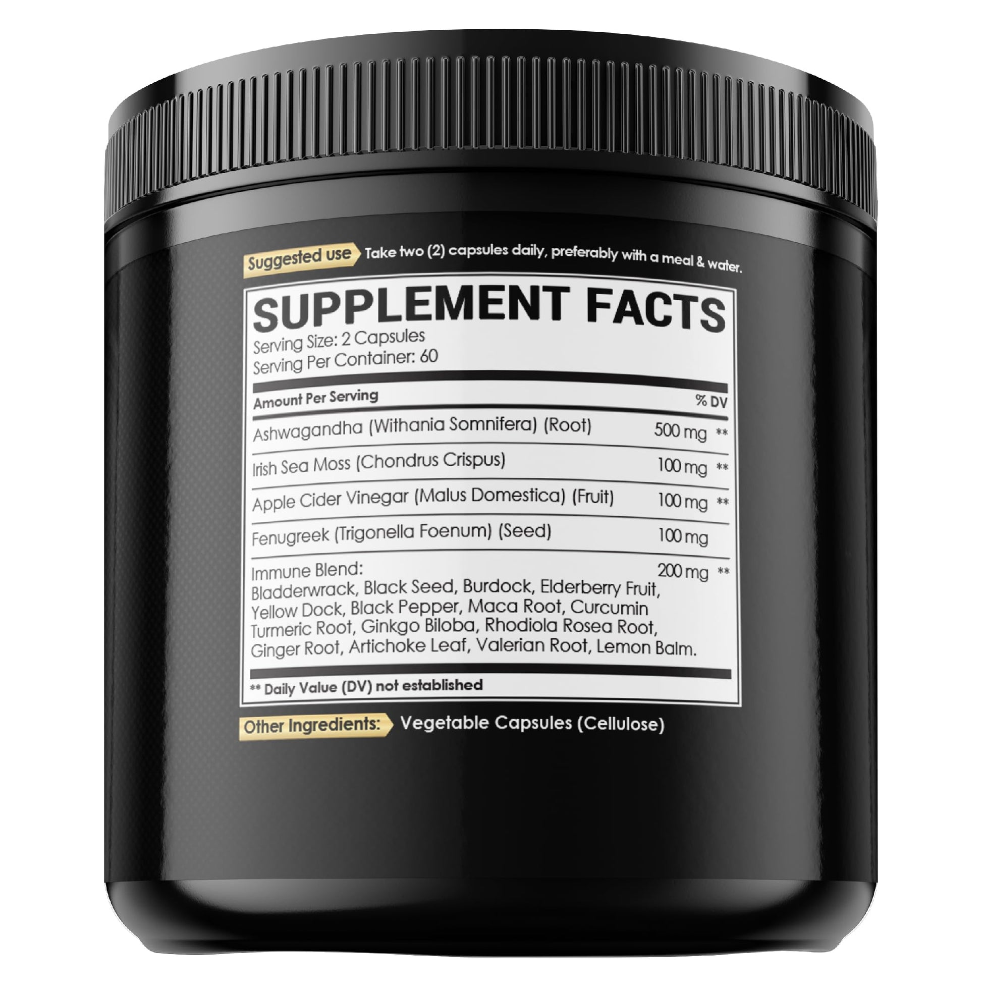 NUQIIT Organic Ashwangdha Capsules 15000mg Irish Sea Moss Apple Cider Vinegar & More - Support Brain Health, Strength & Immune System - 120 Vegan Capsules NUQIIT buy supplements canada