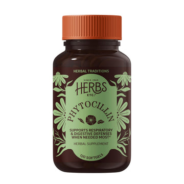 Herbs Etc. Phytocillin - Respiratory & Digestive Health Support Supplement - Herbal Formula to Support Digestion - Support Healthy Breathing - 120 Softgels (120 Servings) Herbs Etc. buy supplements canada