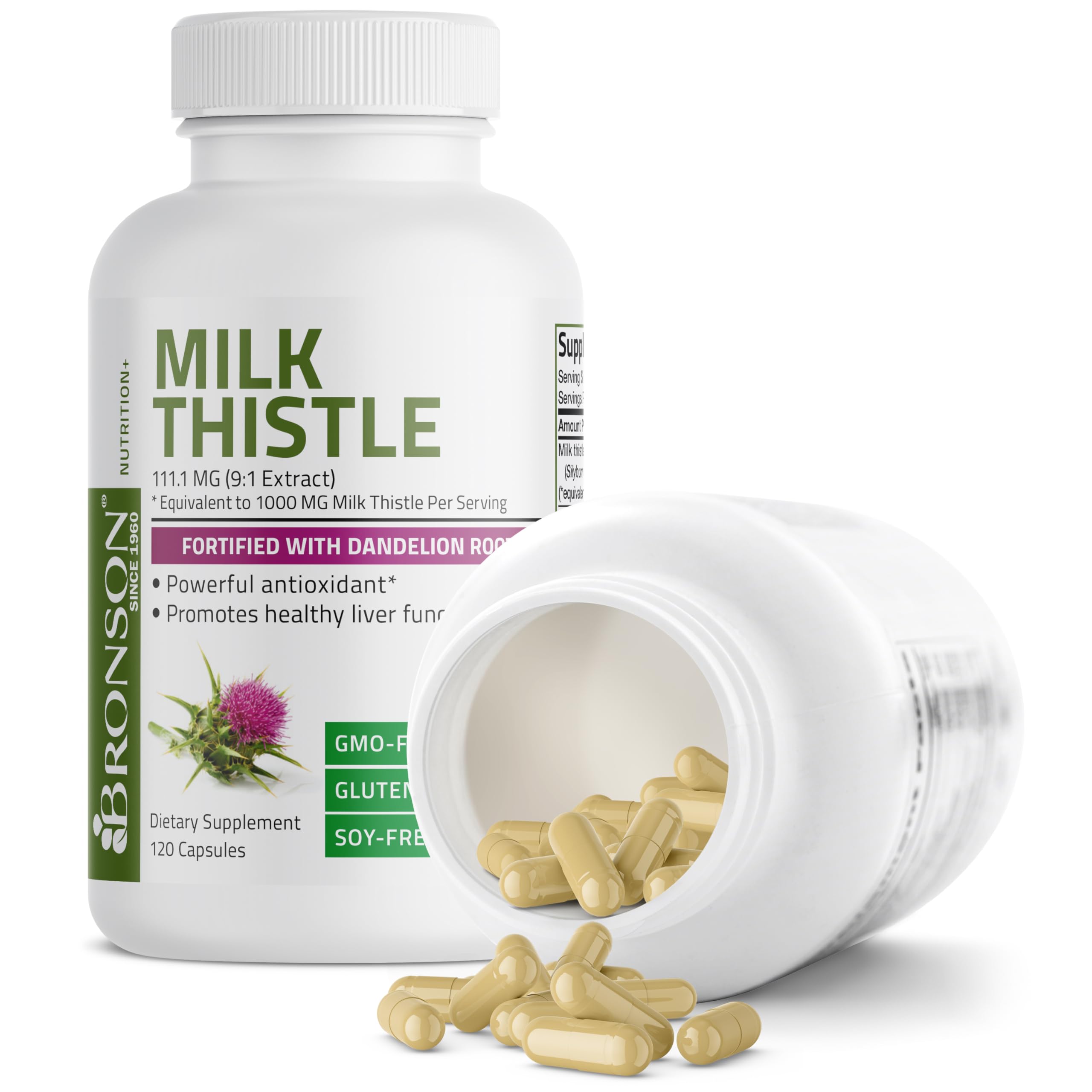 Bronson Milk Thistle Silymarin Marianum & Dandelion Root Liver Health Support Bronson buy supplements canada