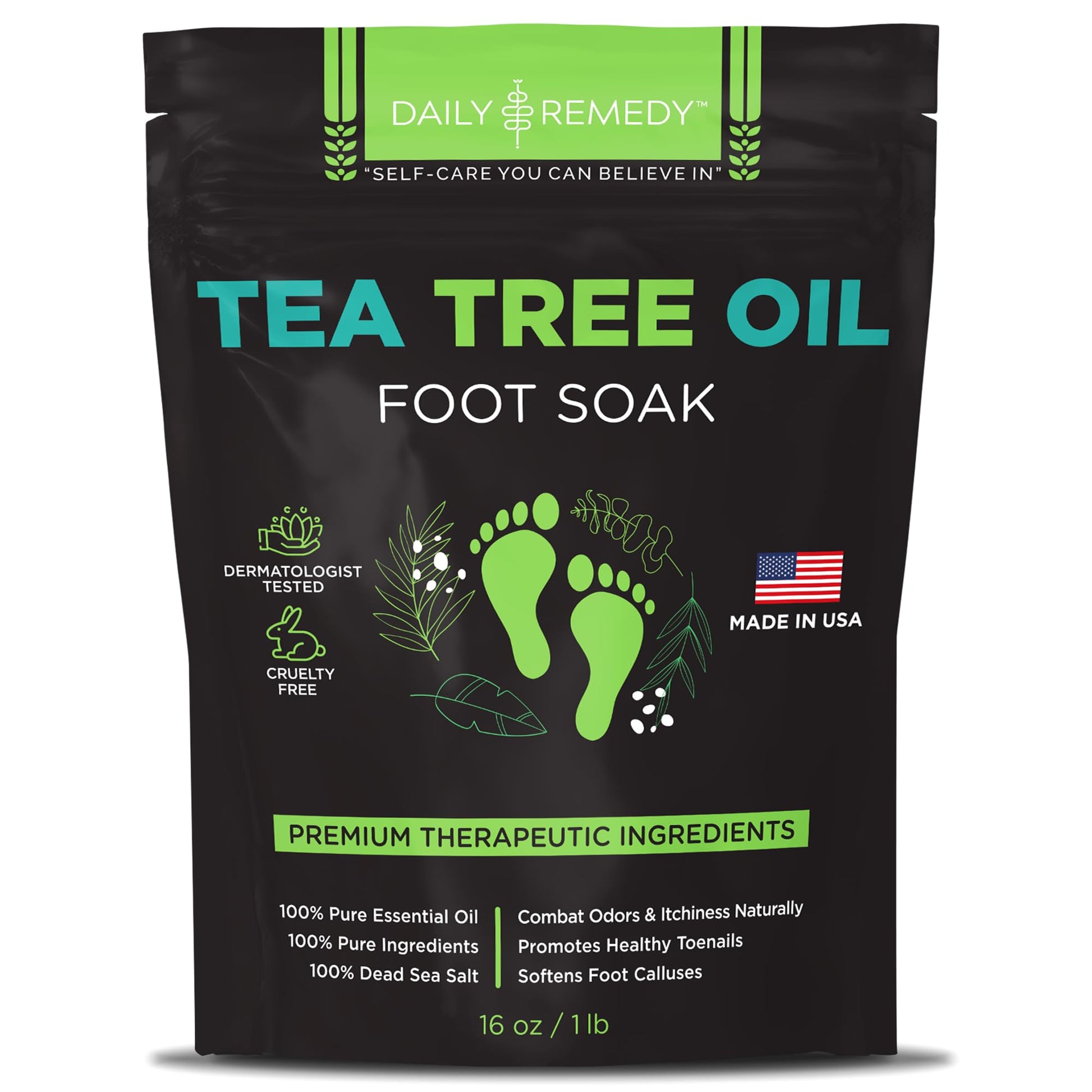 Tea Tree Oil Foot Soak with Epsom Salt - Made in USA - for Toenail Athletes Foot DAILY REMEDY buy supplements canada