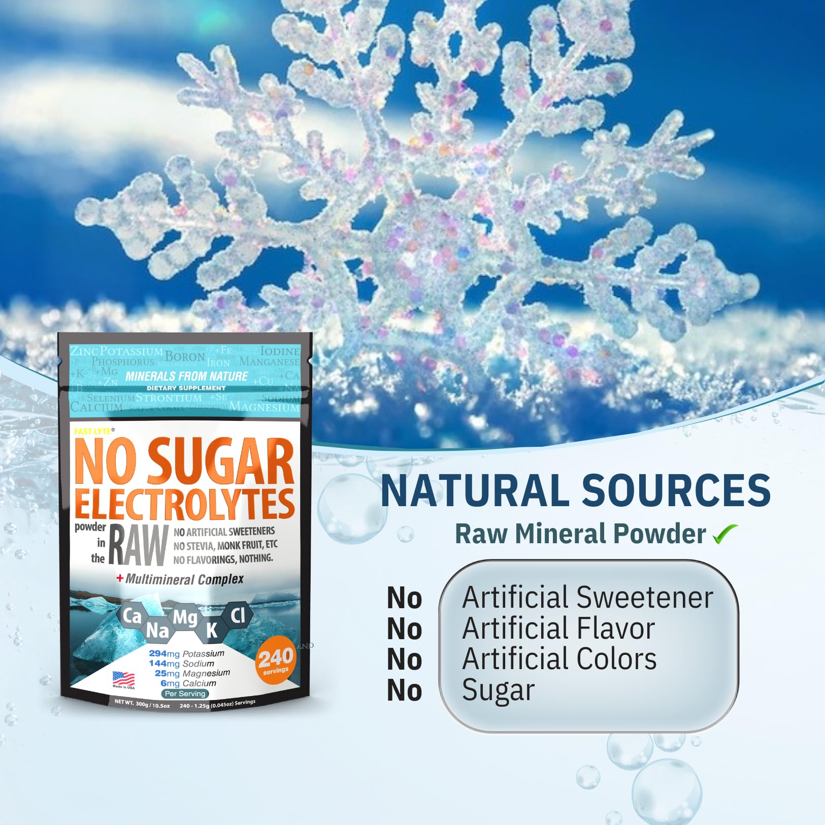 FAST LYTE No Sugar Electrolytes Powder in the Raw | Mix in Coffee, Soup, Juice, Water, Smoothies, Broth, Anything | No Sweeteners or Flavorings | Keto & Sugar Free | Non-GMO & Vegan FAST LYTE buy supplements canada