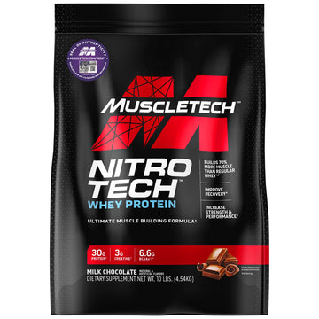 Muscletech Whey Protein Powder (Milk Chocolate, 10 Pound) - Nitro-Tech Muscle Building MuscleTech buy supplements canada