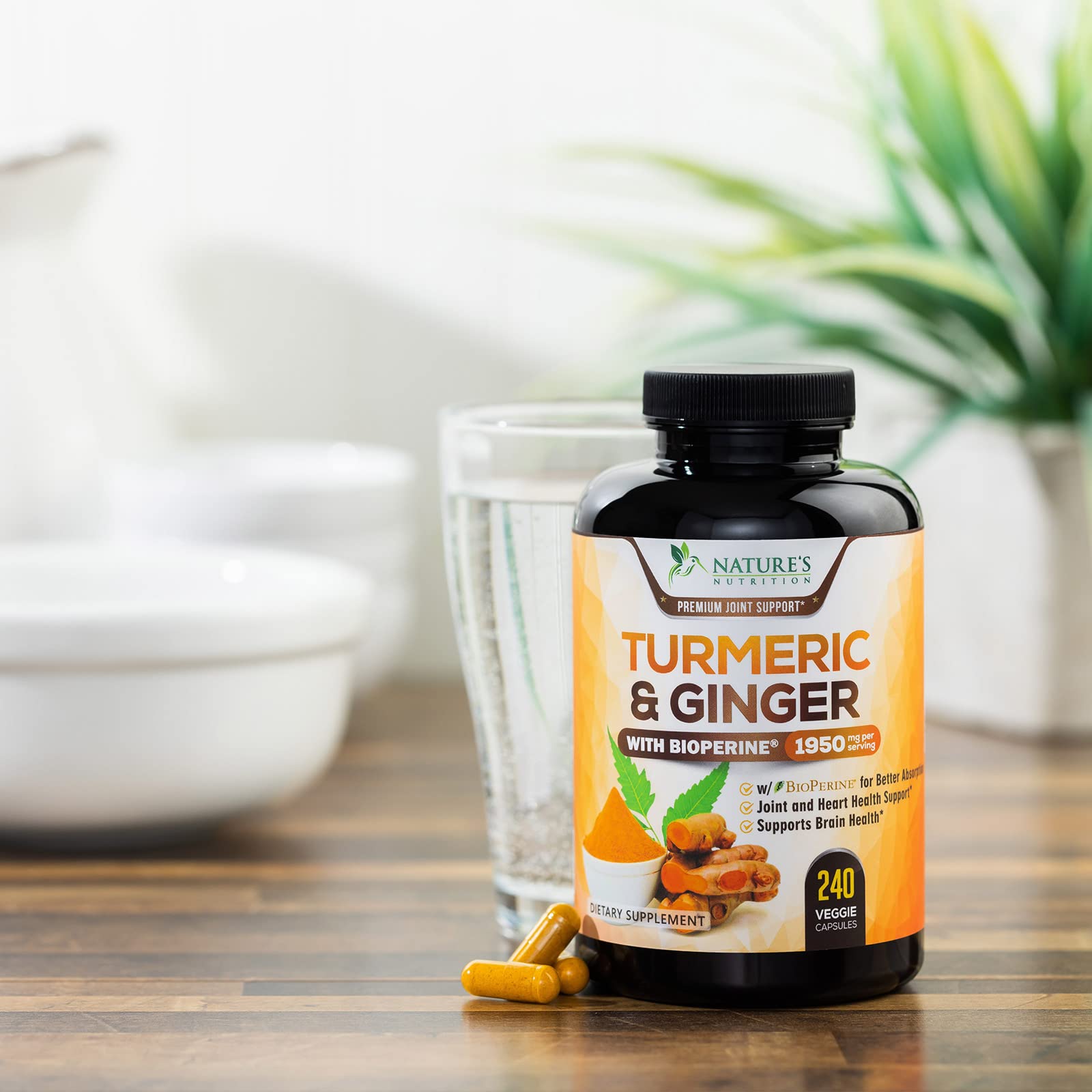 Turmeric Curcumin with BioPerine & Ginger 95% Standardized Curcuminoids 1950mg Nature's Nutrition buy supplements canada