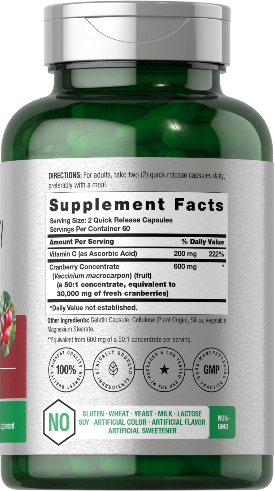 Horbäach Cranberry Concentrate Extract Pills + Vitamin C | 120 Capsules | Supplement for Women and Men | Triple Strength Ultimate Potency Formula Horbäach buy supplements canada