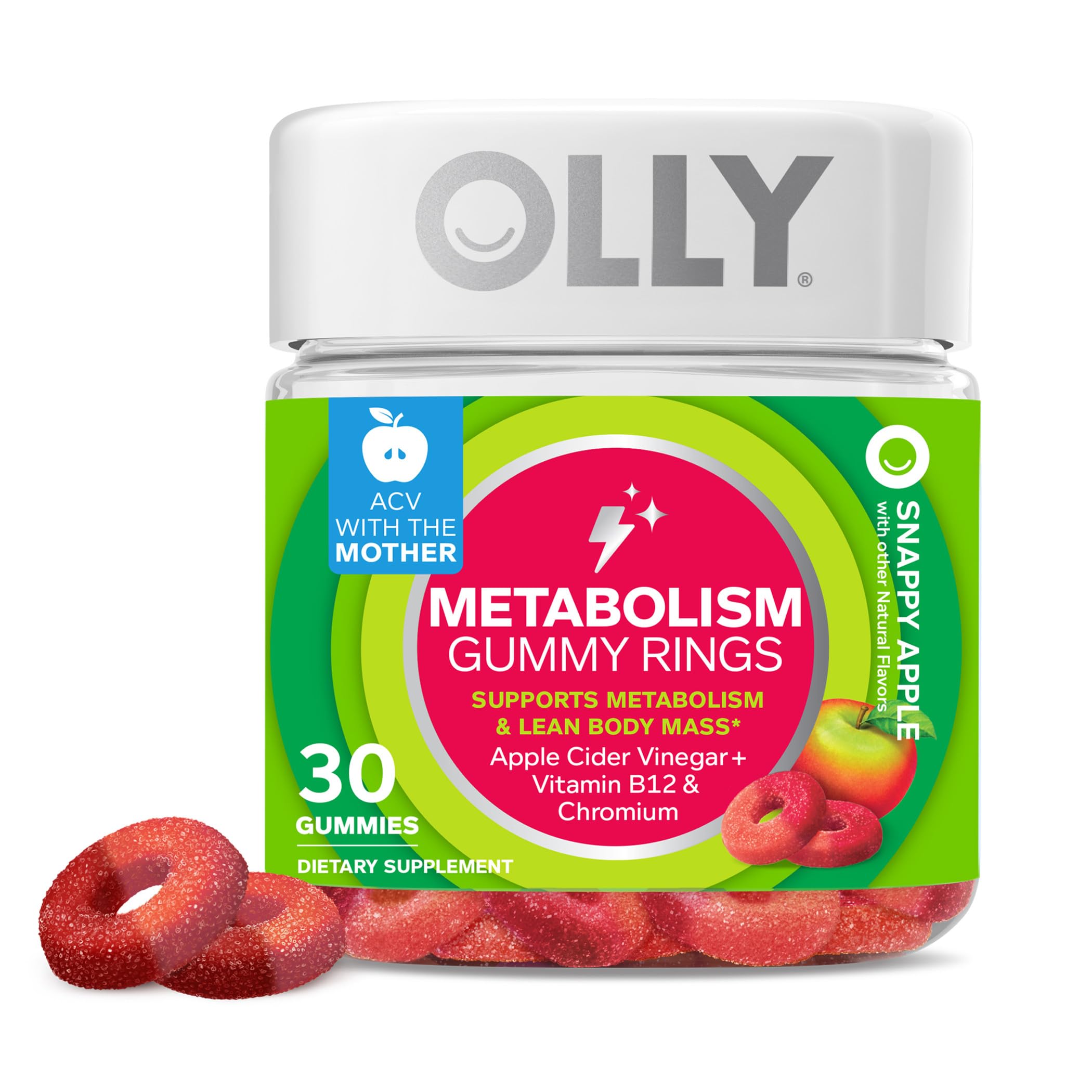 OLLY Metabolism Gummy Rings, Apple Cider Vinegar, Vitamin B12, Chromium, Energy OLLY buy supplements canada