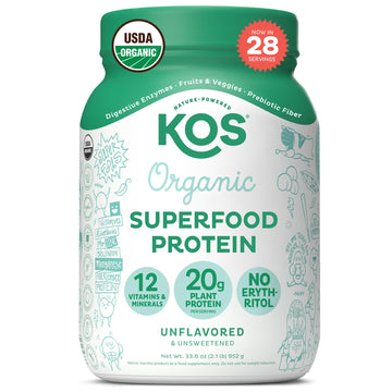 KOS Vegan Protein Powder, Unflavored & Unsweetened - Low Carb Pea Protein Blend KOS buy supplements canada