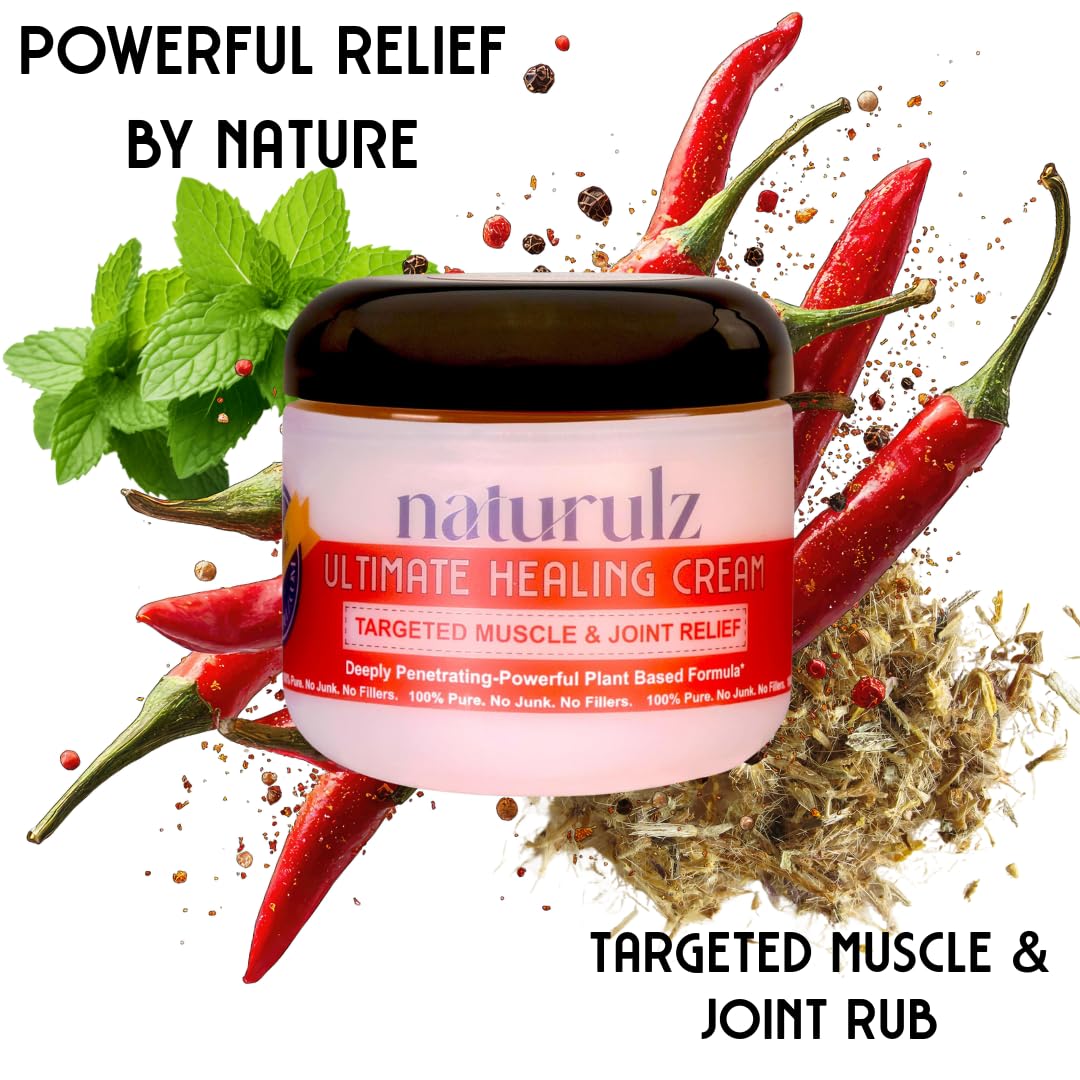 Naturulz Ultimate Healing Cream 4 ounce All-Natural Extra Strength Muscle Rub & Joint Topical for Back, Neck & Shoulder Discomfort with Arnica, Calendula & Capsaicin. 'NO JUNK' Extra Strength Formula. Naturulz buy supplements canada