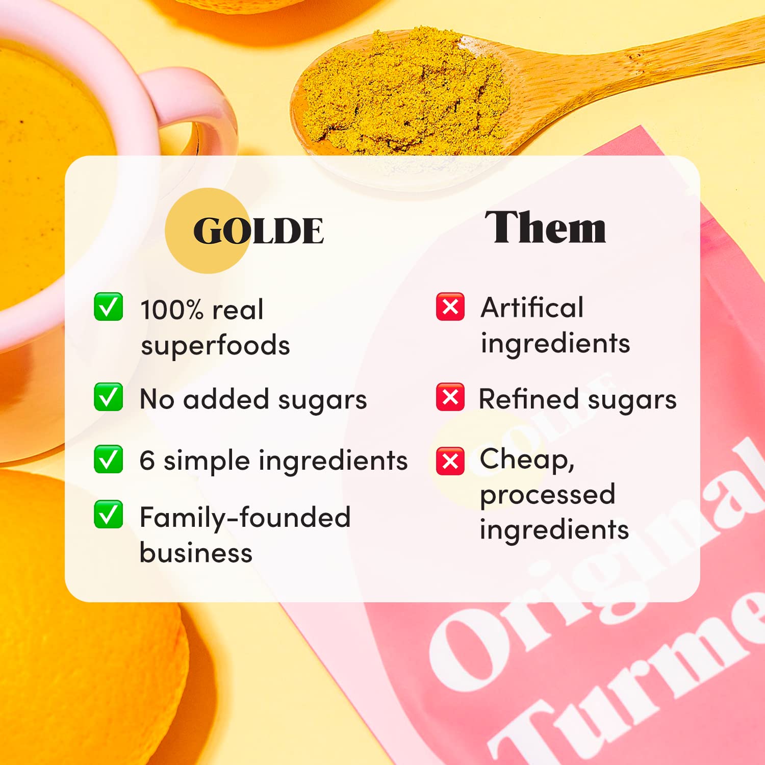 GOLDE - Superfood Latte Blend - Original Turmeric - Plant-Based w/Coconut, & Ginger - Vegan, Keto, Sugar-Free - 30 Servings GOLDE buy supplements canada