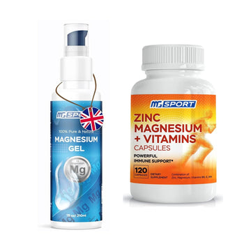 High Absorption Zinc and Magnesium Bundle for Muscle Recovery - Zinc Supplement and Transdermal Magnesium Gel for Leg Cramps MgSport buy supplements canada
