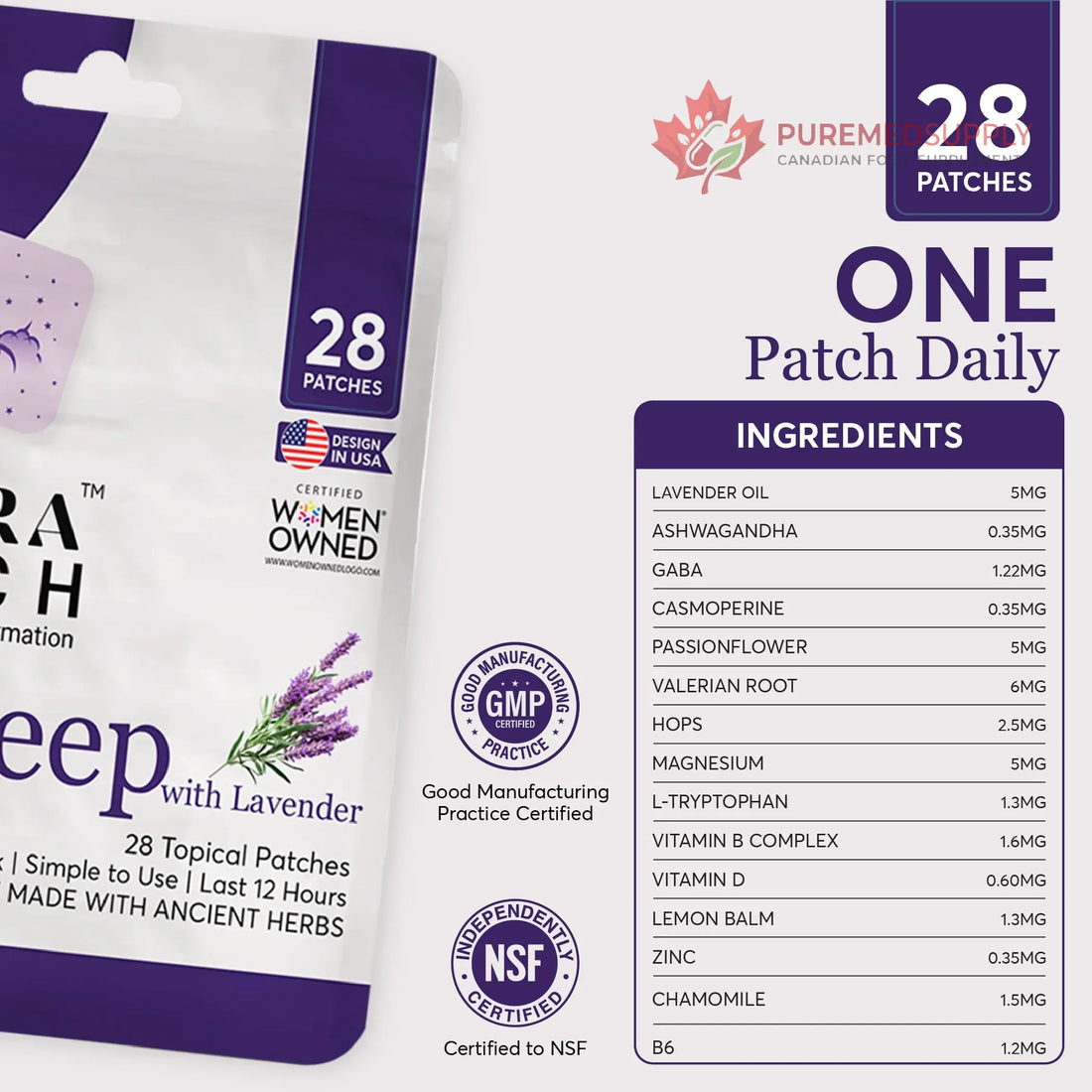 Zovira Sleep Patches for Adults, Melatonin Free with Lavender & Magnesium | Time-Release Transdermal, Aromatherapy Sleep Aid | Non-Habit Forming, Hypoallergenic, All-Night Restorative Sleep | 28 Count ZOVIRA buy supplements canada
