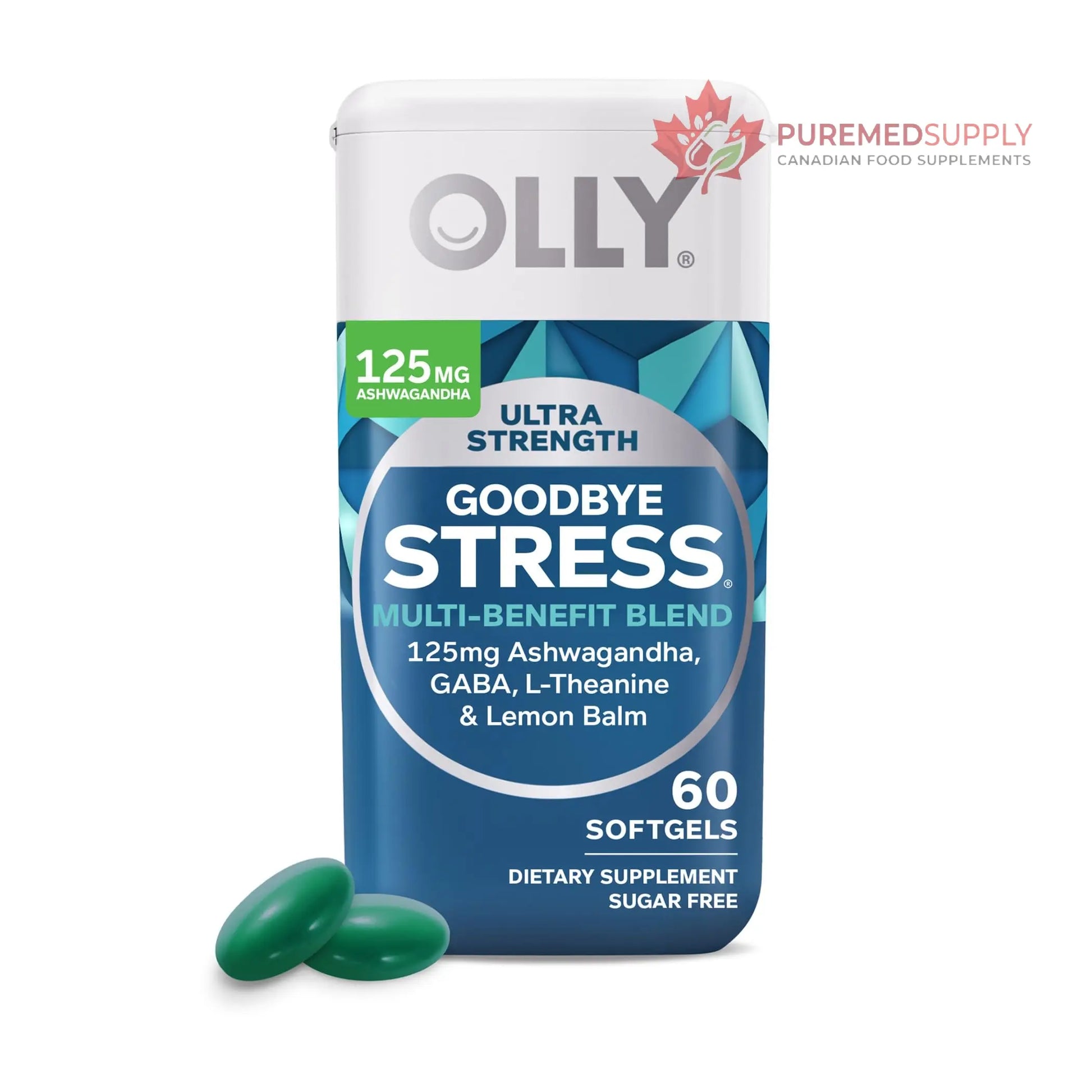 OLLY Ultra Strength Goodbye Stress Softgels 60 Count & Laser Focus Gummy 36 Count Brain Support Supplement Bundle OLLY buy supplements canada