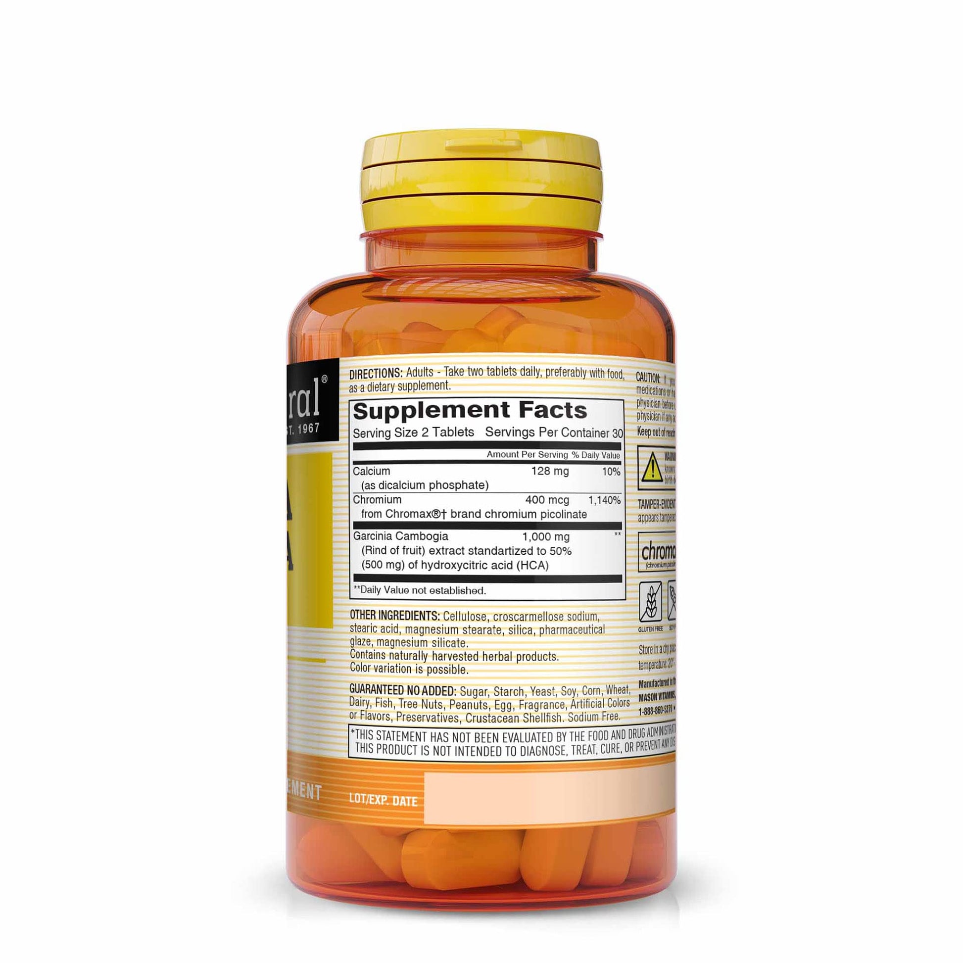 MASON NATURAL Garcinia Cambogia 500 mg HCA with Calcium and Chromium MASON NATURAL buy supplements canada