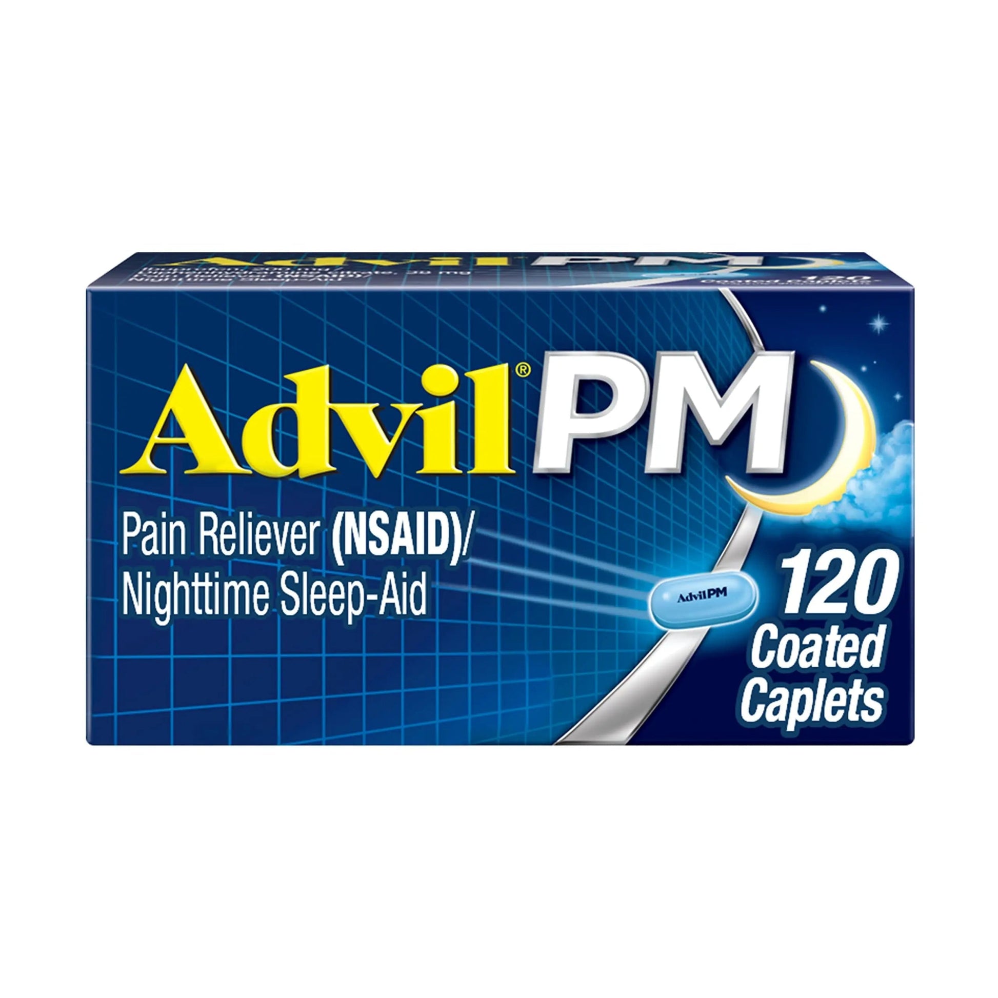 Advil PM Pain Reliever And Nighttime Sleep Aid, Pain Medicine With Ibuprofen For Pain Relief And Diphenhydramine Citrate For A Sleep Aid - 120 Coated Caplets Advil buy supplements canada
