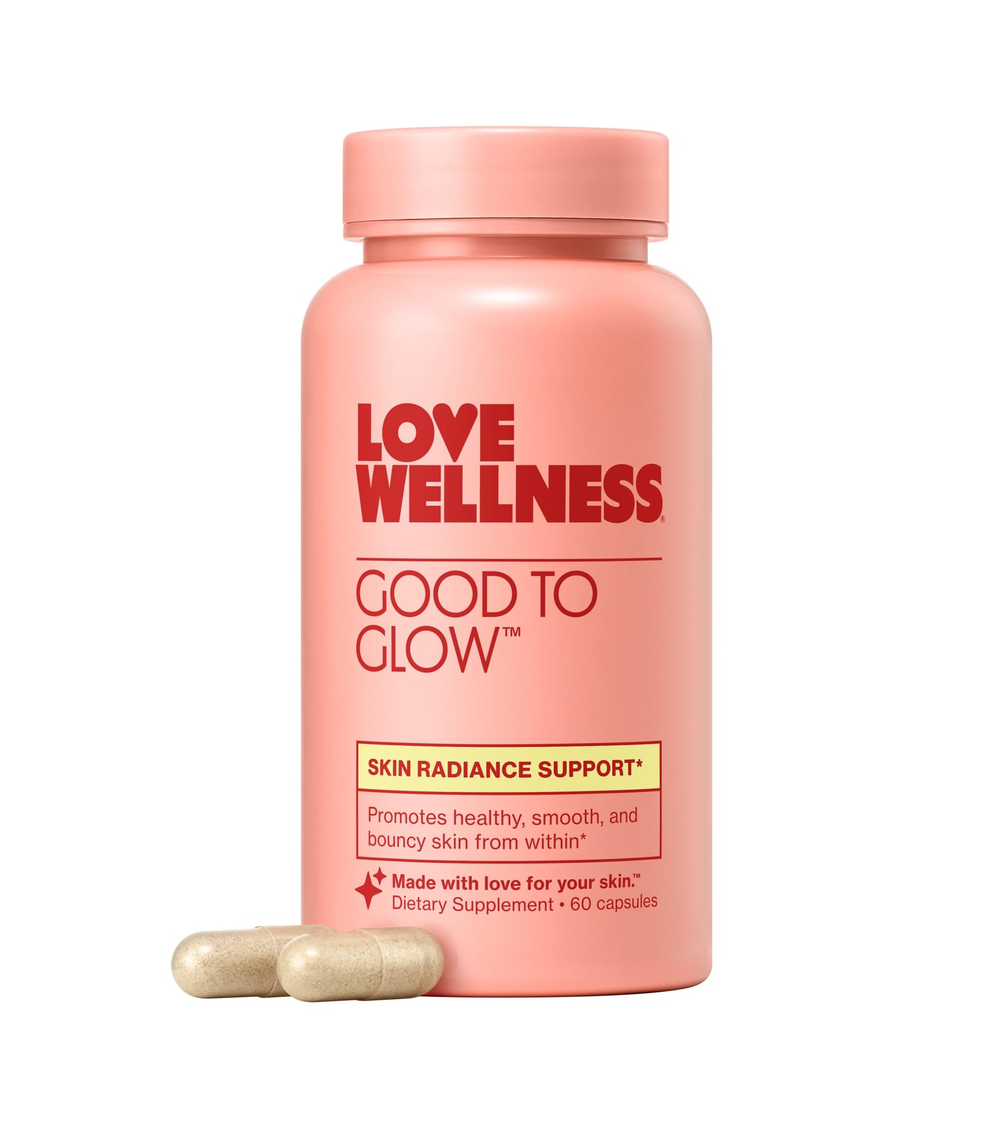 Love Wellness Good to Glow | Collagen Supplement with Biotin, Vitamin C, E, Ashwagandha & Zinc | Promotes Smooth, Glowing & Clear Skin | Enhances Smoothness & Promotes Healthy Skin | 60 Count Love Wellness buy supplements canada