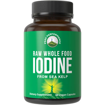 Raw Whole Food Iodine Supplement from Organic Kelp (Ascophyllum Nodosum) by Peak Performance. Potassium Iodide Support Tablets. for Metabolism, Energy, and Immune. 60 Vegan Capsules, Pills. Peak Performance buy supplements canada