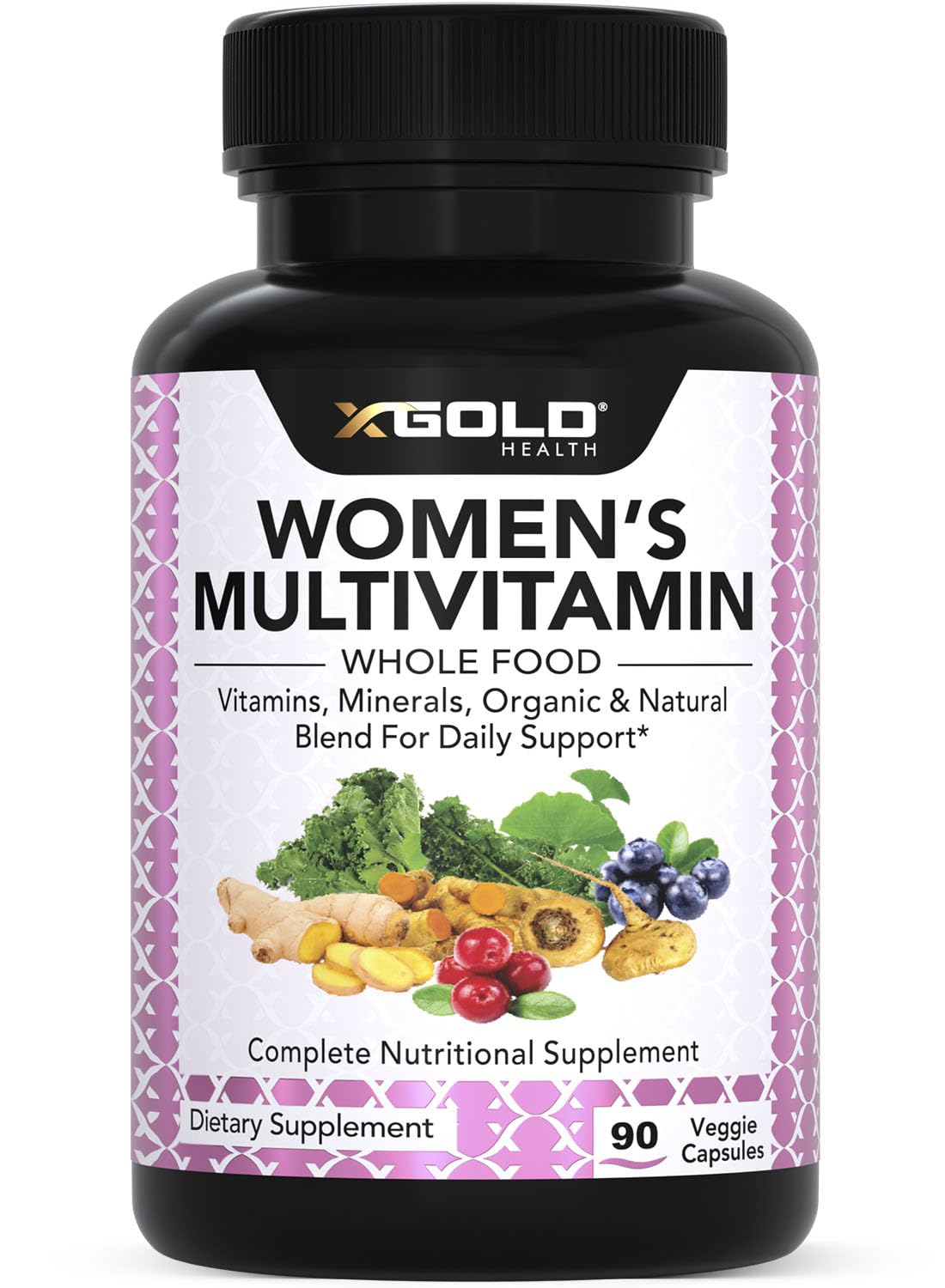 Vegan Women's Daily Multivitamin 50 Plus with Organic WholeFood Based Natural Ingredients, Ginger, Maca, Multi-Vitamin B Complex & More X Gold Health buy supplements canada