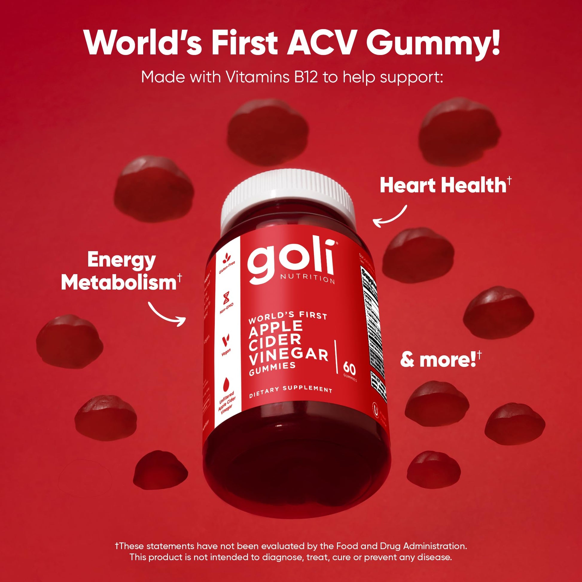 Goli Apple Cider Vinegar Gummies - Worlds First ACV Gummy with Vitamin B12, Beetroot & Pomegranate Goli buy supplements canada