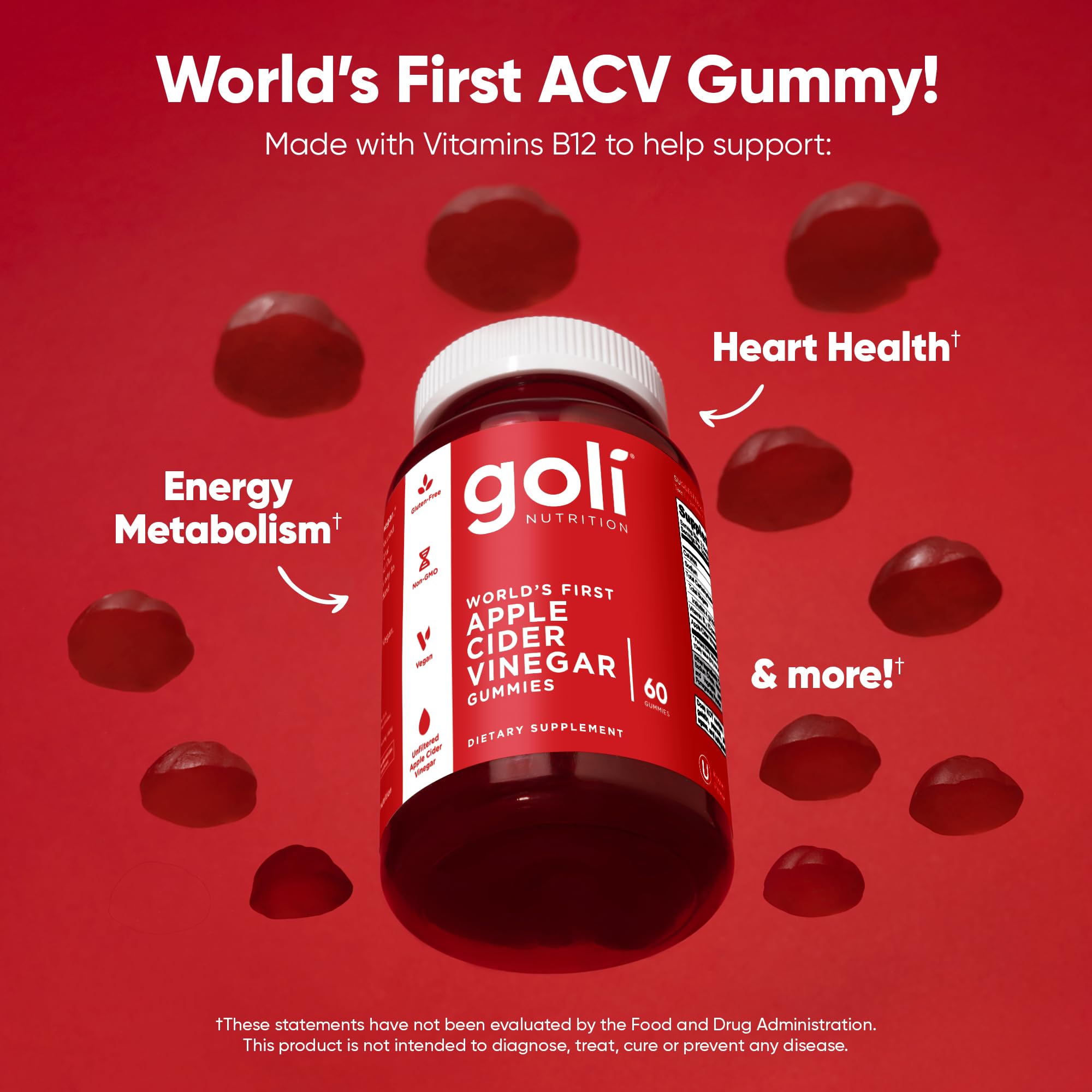 Goli Apple Cider Vinegar Gummies - Worlds First ACV Gummy with Vitamin B12, Beetroot & Pomegranate Goli buy supplements canada