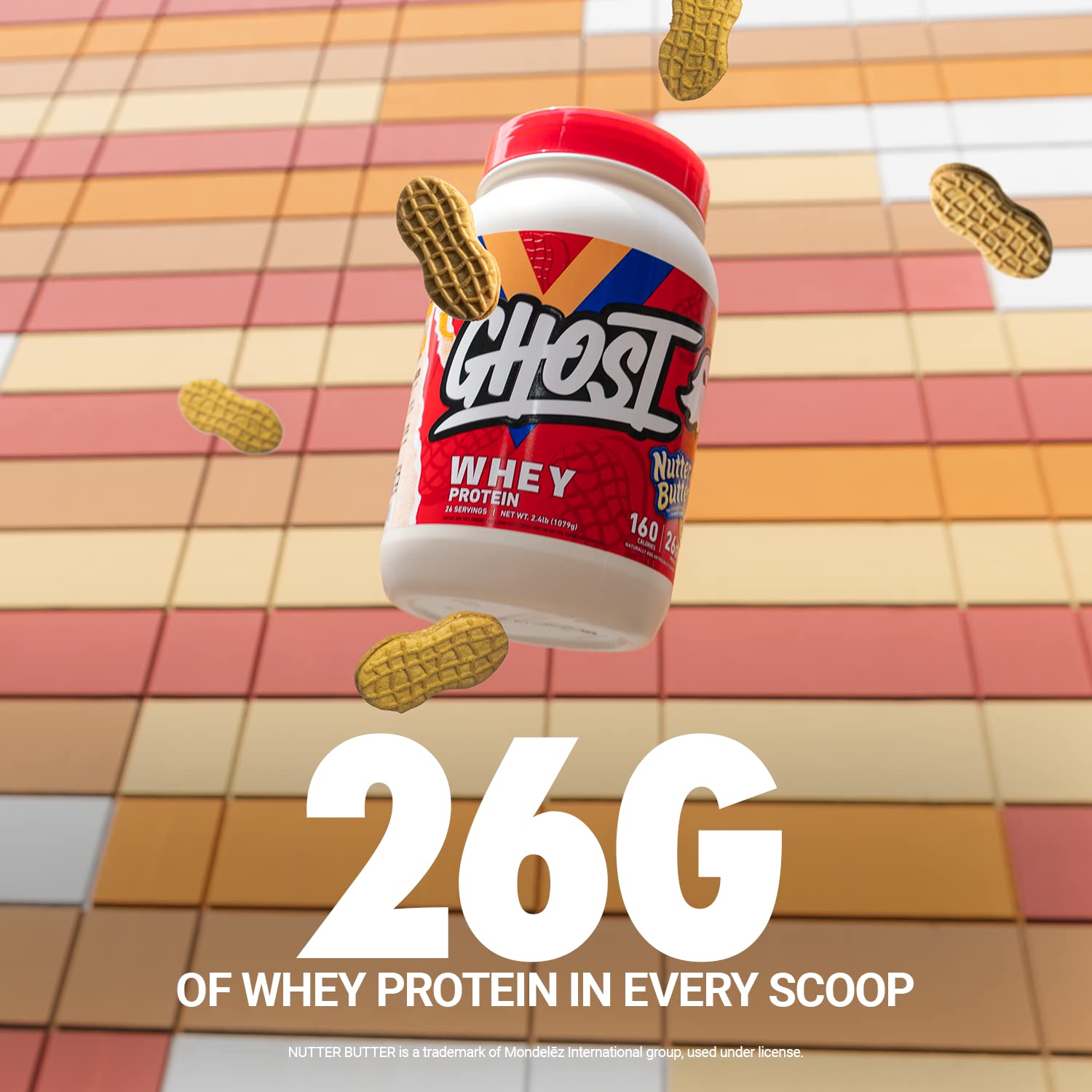 GHOST Whey Protein Powder, Nutter Butter - 2LB Tub, 26G of Protein - Peanut Butter GHOST buy supplements canada