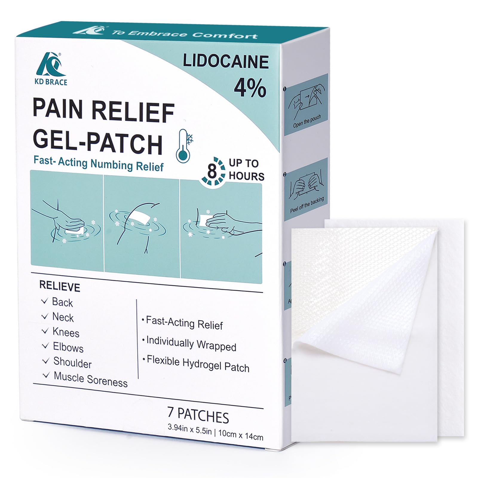 KD 4% Lidocaine Pain Relief Patches: Maximum Strength Lidocaine Patch for Back, Neck, Shoulder, Knee Pain, and Muscle Soreness – Large 3.9” x 5.5” (7 Count) KD buy supplements canada