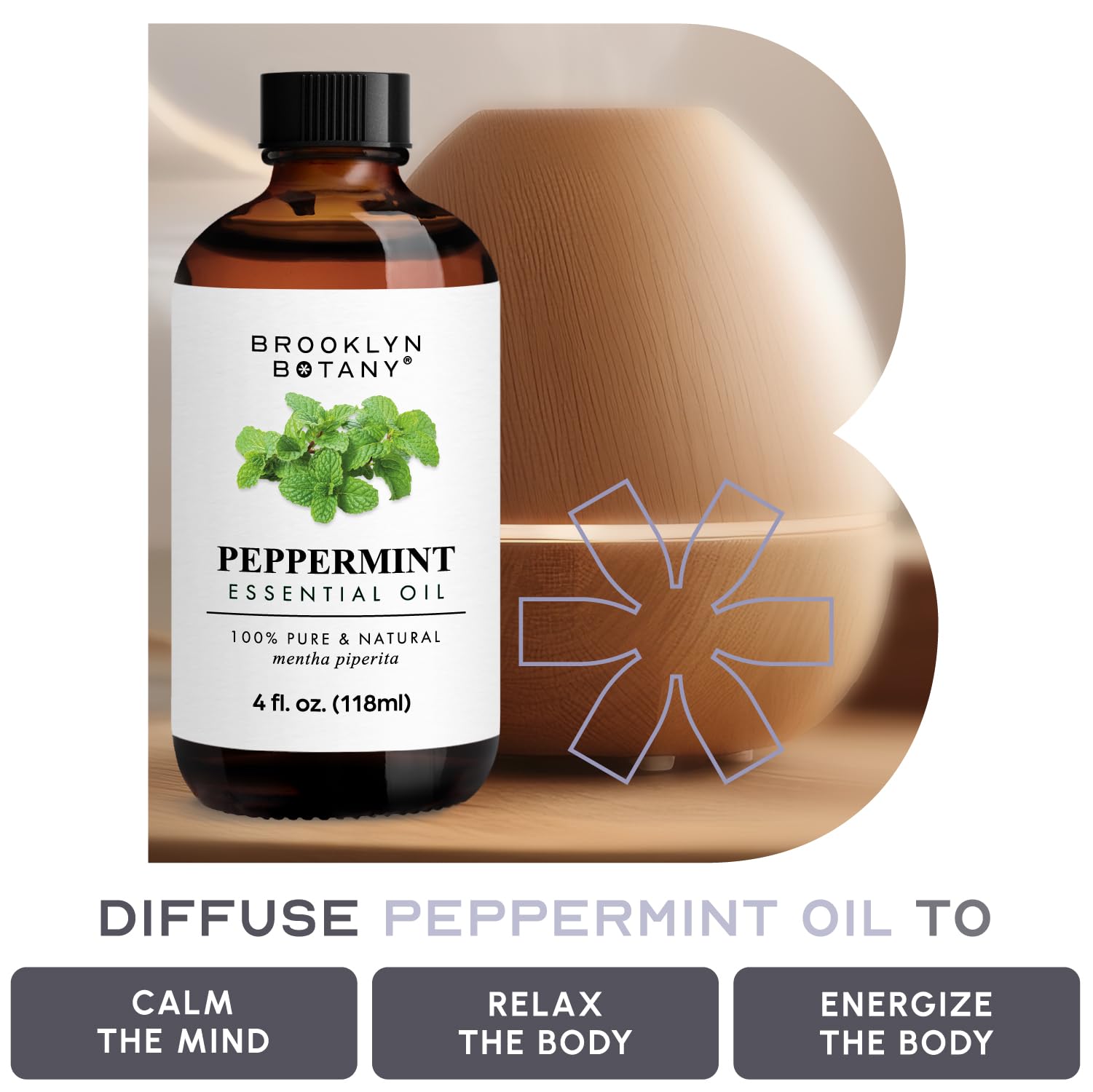 Brooklyn Botany Peppermint Essential Oil - Huge 4 Fl Oz - 100% Pure and Natural - Premium Grade Brooklyn Botany buy supplements canada
