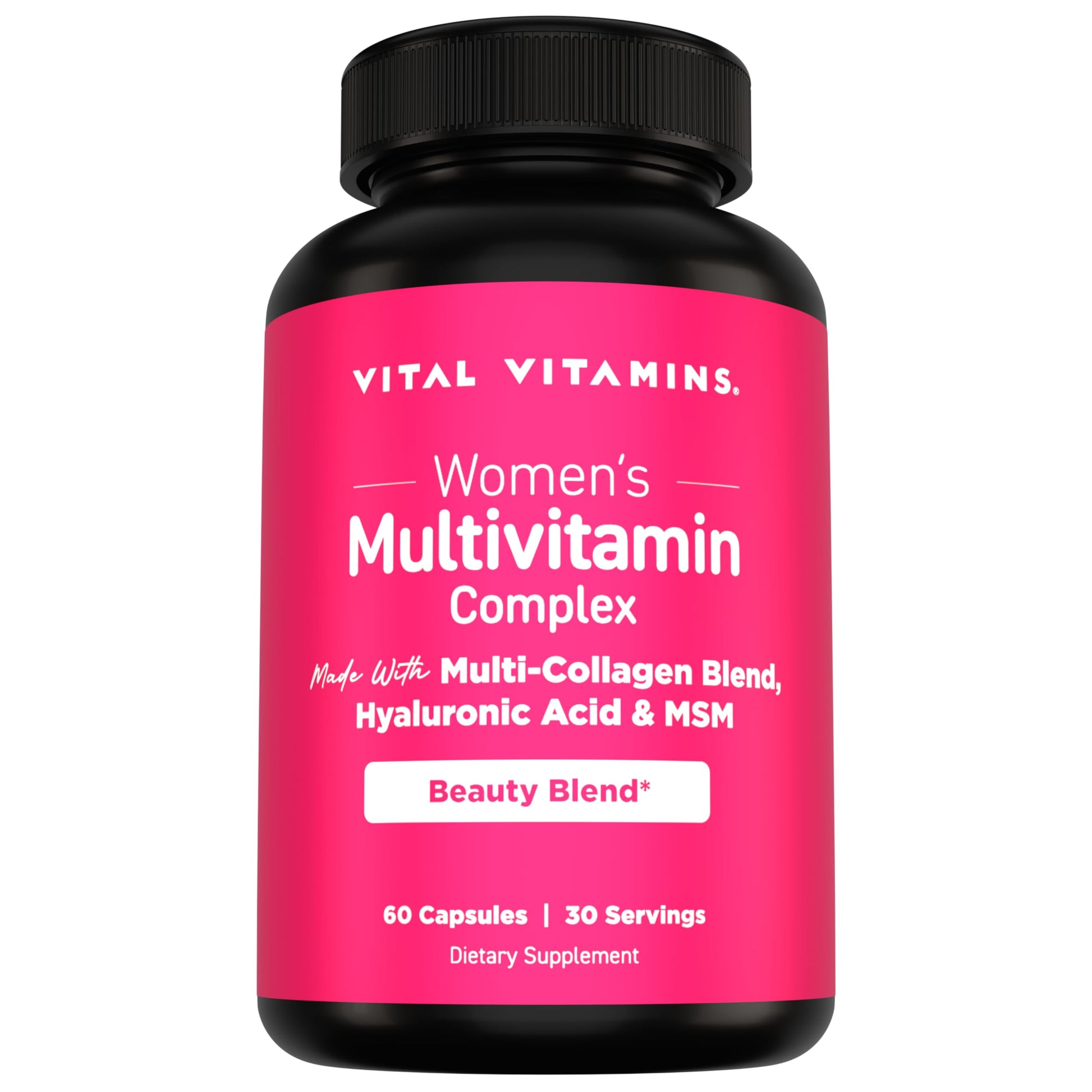 Vital Vitamins Women's Multivitamin Complex - Made with Multi-Collagen Blend, Hyaluronic Acid, & MSM - Beauty Multivitamins - with Vitamin A, C, E, B6, B12, D3-60 Capsules Vital Vitamins buy supplements canada