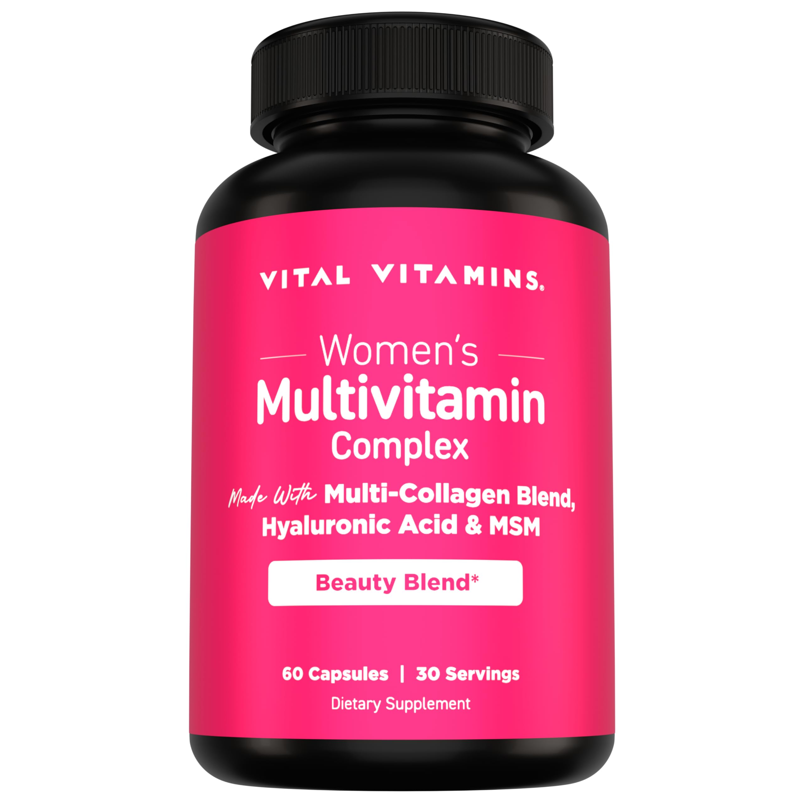 Vital Vitamins Women's Multivitamin Complex - Made with Multi-Collagen Blend, Hyaluronic Acid, & MSM - Beauty Multivitamins - with Vitamin A, C, E, B6, B12, D3-60 Capsules Vital Vitamins buy supplements canada