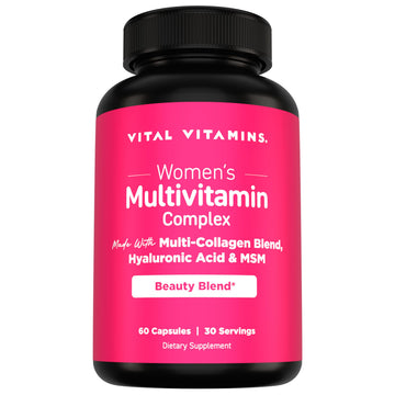 Vital Vitamins Women's Multivitamin Complex - Made with Multi-Collagen Blend, Hyaluronic Acid, & MSM - Beauty Multivitamins - with Vitamin A, C, E, B6, B12, D3-60 Capsules Vital Vitamins buy supplements canada