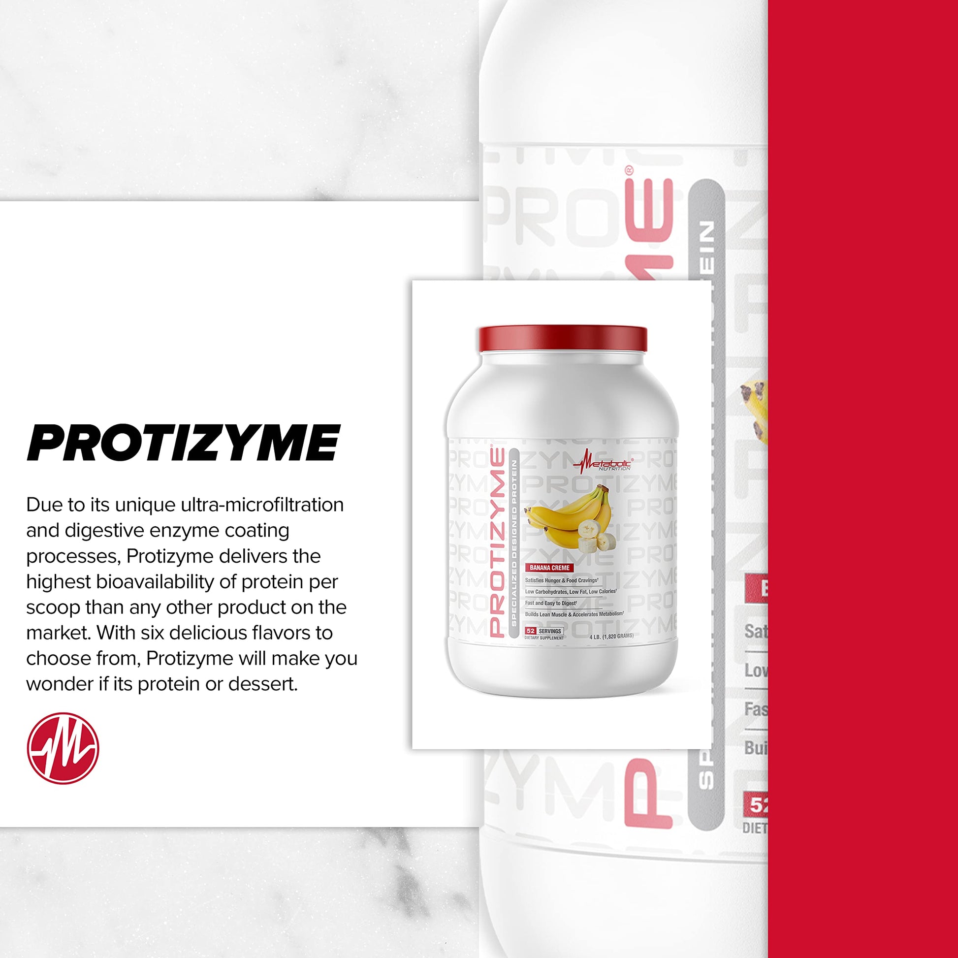 Metabolic Nutrition, Protizyme, 100% Whey Protein Powder, High Protein, Low Carb Metabolic Nutrition buy supplements canada