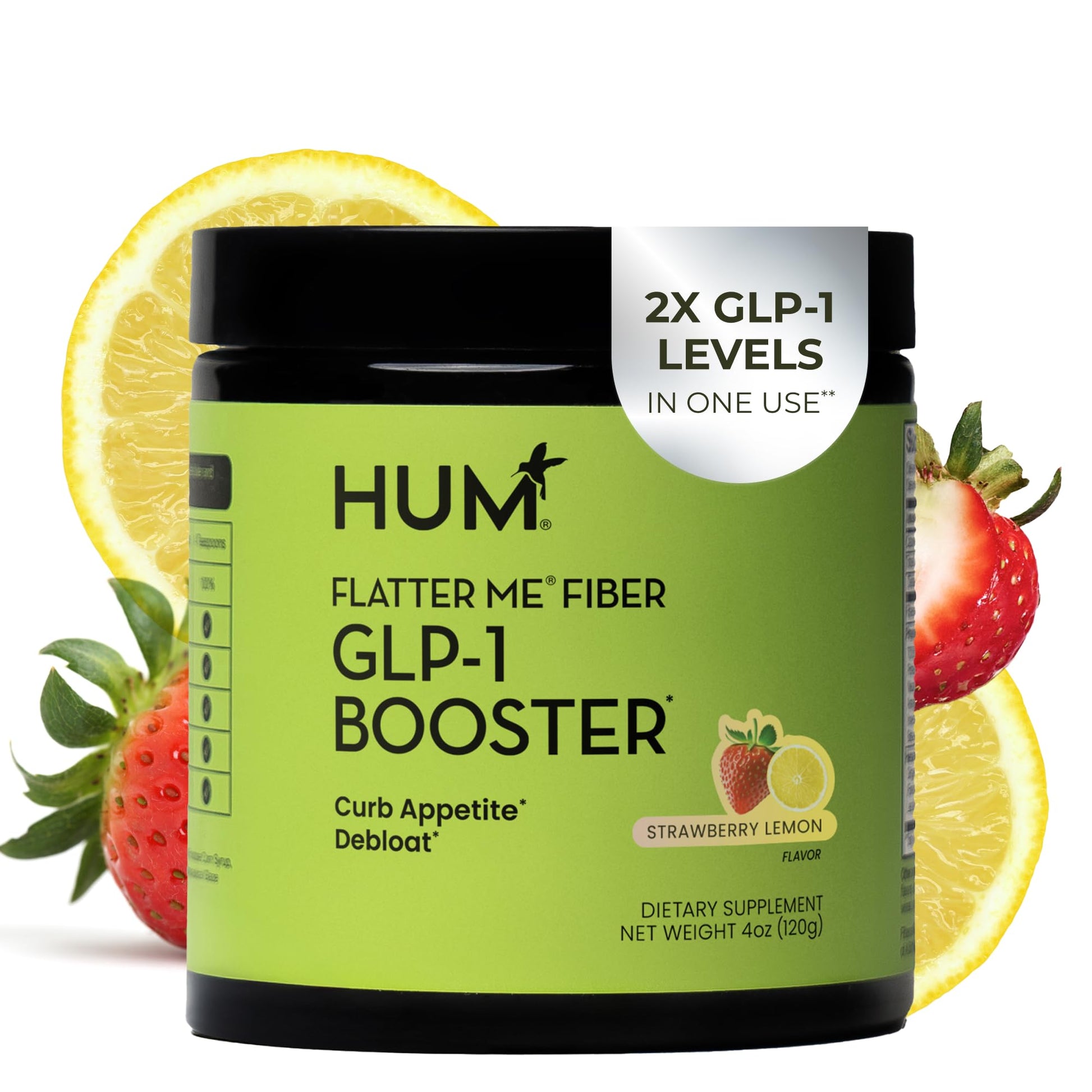 HUM Flatter Me Fiber Supplement for Women & Men, Prebiotics & Digestive Enzymes to Support Weight & Bloating, Digestive & Gut Health, Fiber Powder Drink Mix, Strawberry Lemon - 10 Servings HUM buy supplements canada