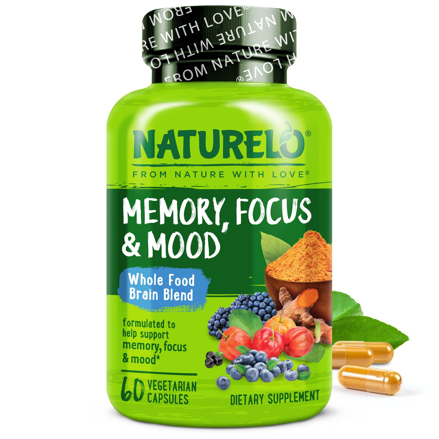 NATURELO Whole Food Brain Supplement - Brain Health Supplements for Memory & Focus Support - Enhance Brain Health Blend Supplement for Adults NATURELO buy supplements canada