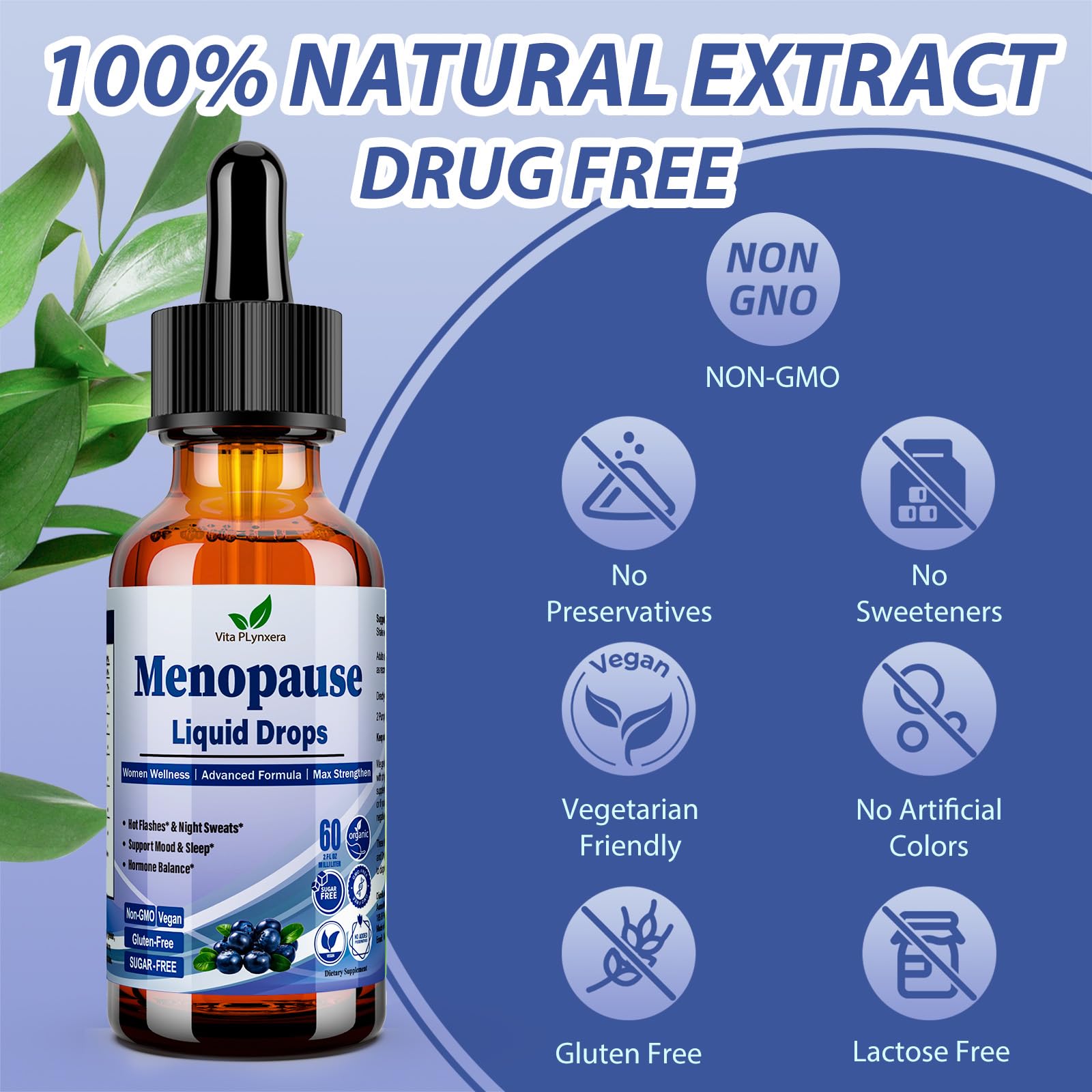 Menopause Supplements Liquid Drops, 8-in-1 Menopause Vitamin w. Black Cohosh, Ashwagandha, D3 B6 Multivitamin for Hot Flash, Night Sweats, Hormone Balance & Mood Support for Women Over 40 Vita PLynxera buy supplements canada
