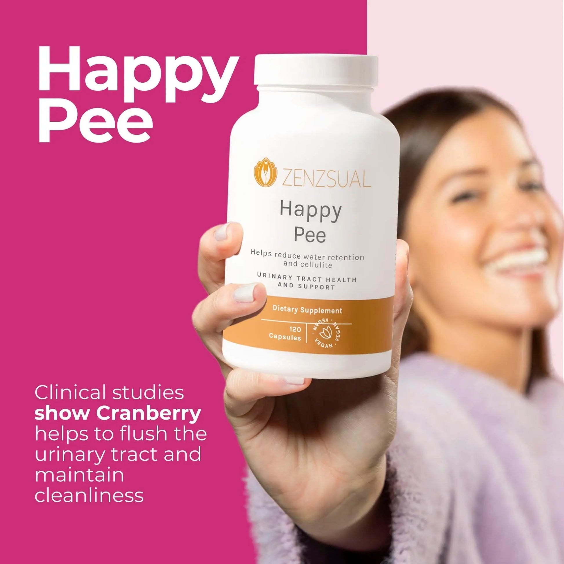 ZENZSUAL Happy Pee, 120 Capsules – Urinary Tract Support & Bladder Health Supplement with Cranberry, D-Mannose, Vitamin C and Oregano for Women and Men – Healthy Flow, Comfort & Fluid Balance ZENZSUAL buy supplements canada