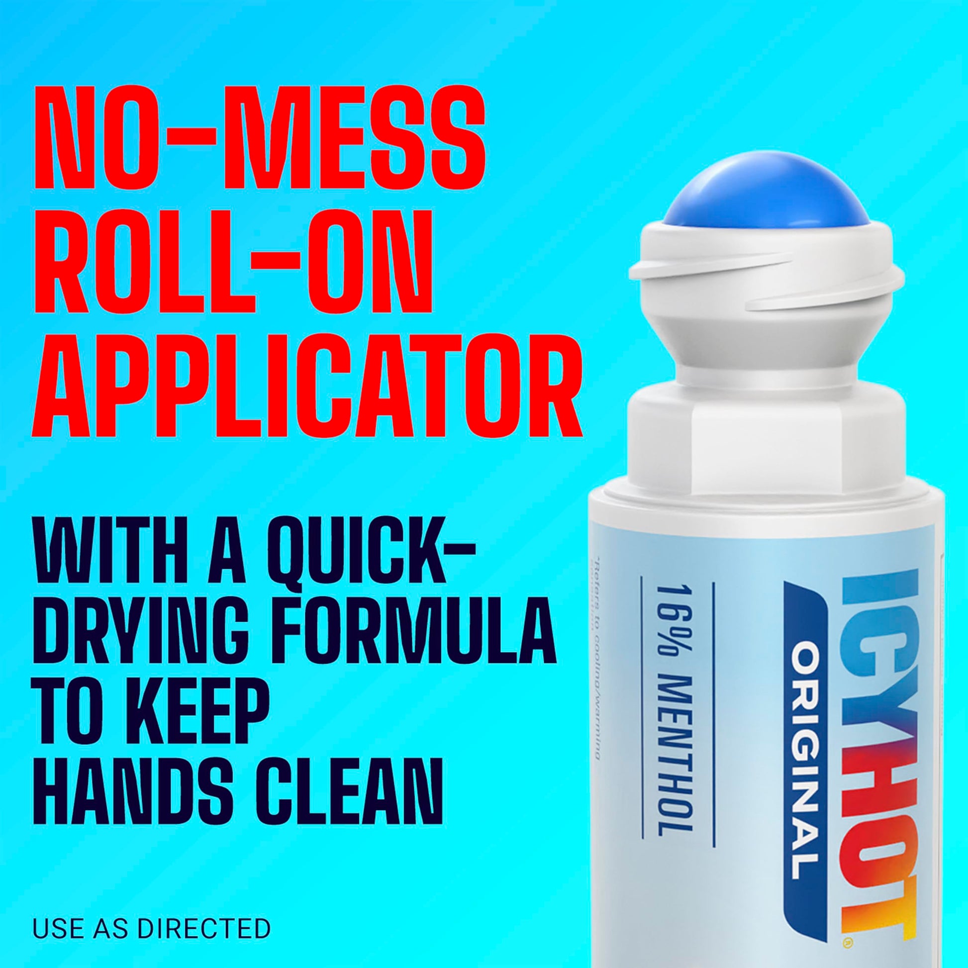 Icy Hot Original Pain Relief No-Mess Roll-On Applicator, Fast-Acting Pain Relief with Max Strength Menthol 16%, Contrast Therapy for Backaches, Joints, Muscle Strains and Arthritis, 2.5 oz Icy Hot buy supplements canada