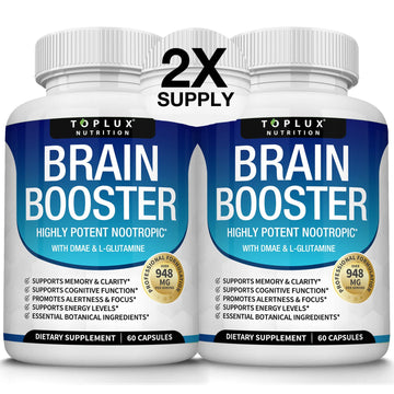 Toplux Brain Supplement Nootropic – Brain Pills Vitamin with DMAE, Bacopa Monnieri, L-Gutamine, for Men Women, 60 Capsules, Nutrition Toplux buy supplements canada