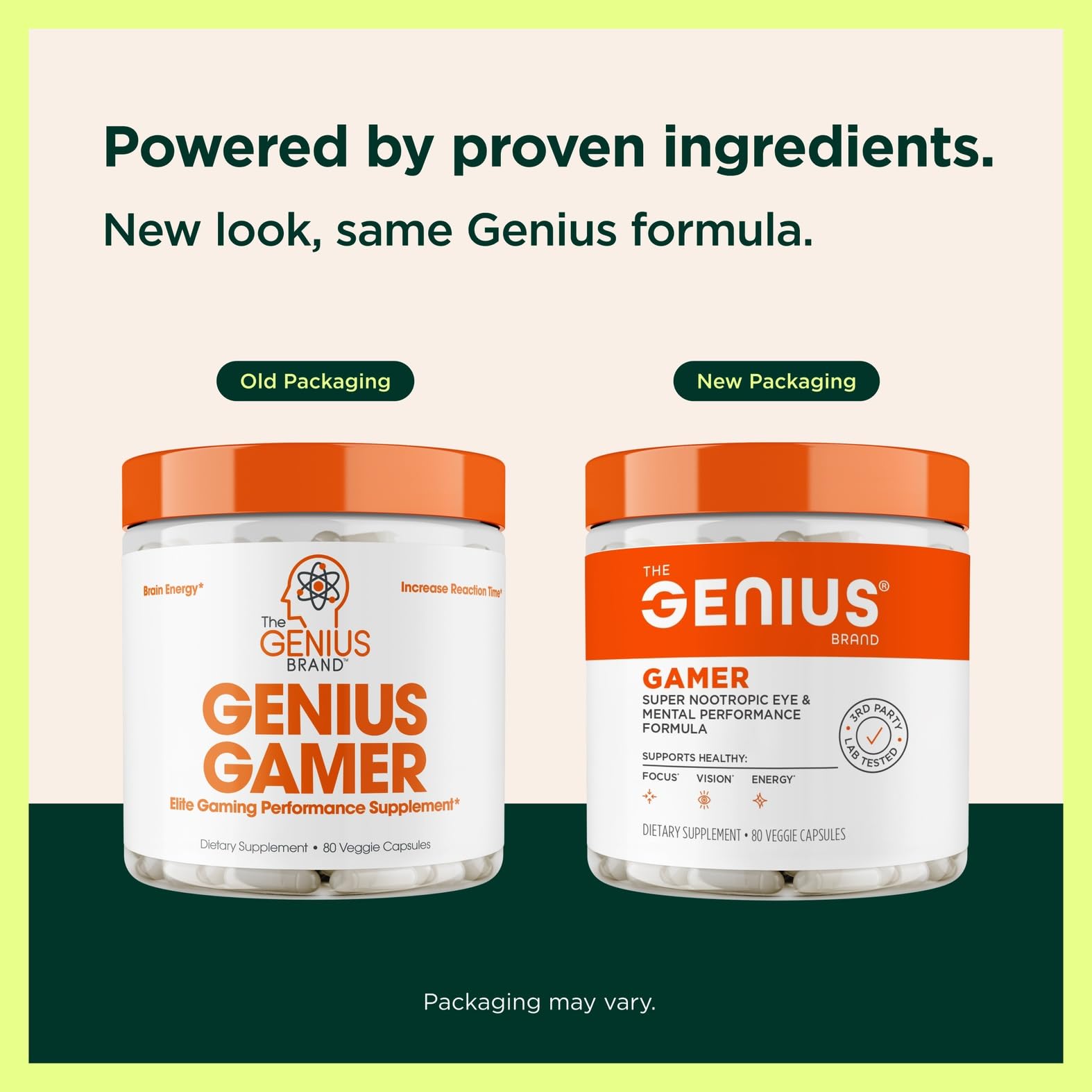 Genius Gamer, Gaming Focus Supplement, 80 Pills - Elite Nootropic Performance Booster - Boost Brain & Mental Clarity, Reaction Time & Concentration - Blue Light Support with Lutemax The Genius Brand buy supplements canada