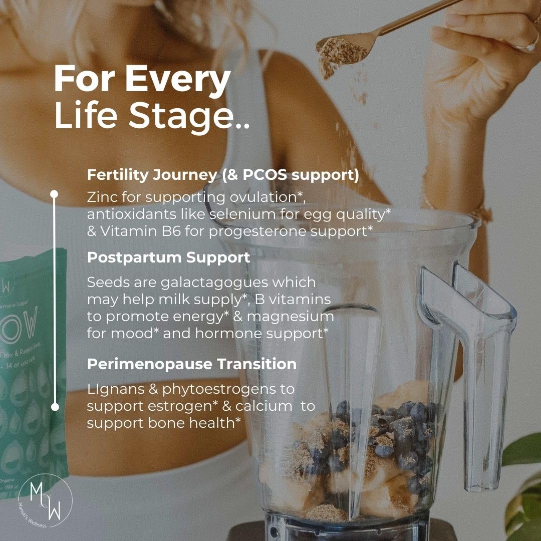 Manski's Wellness Glow & Radiant Seed Cycle Kit | PMS Support | Organic Seed Cycling | Natural Hormone Balance | Ease Cramps | Mitigate Cycle Symptoms | Vegan Supplement Manski's Wellness buy supplements canada