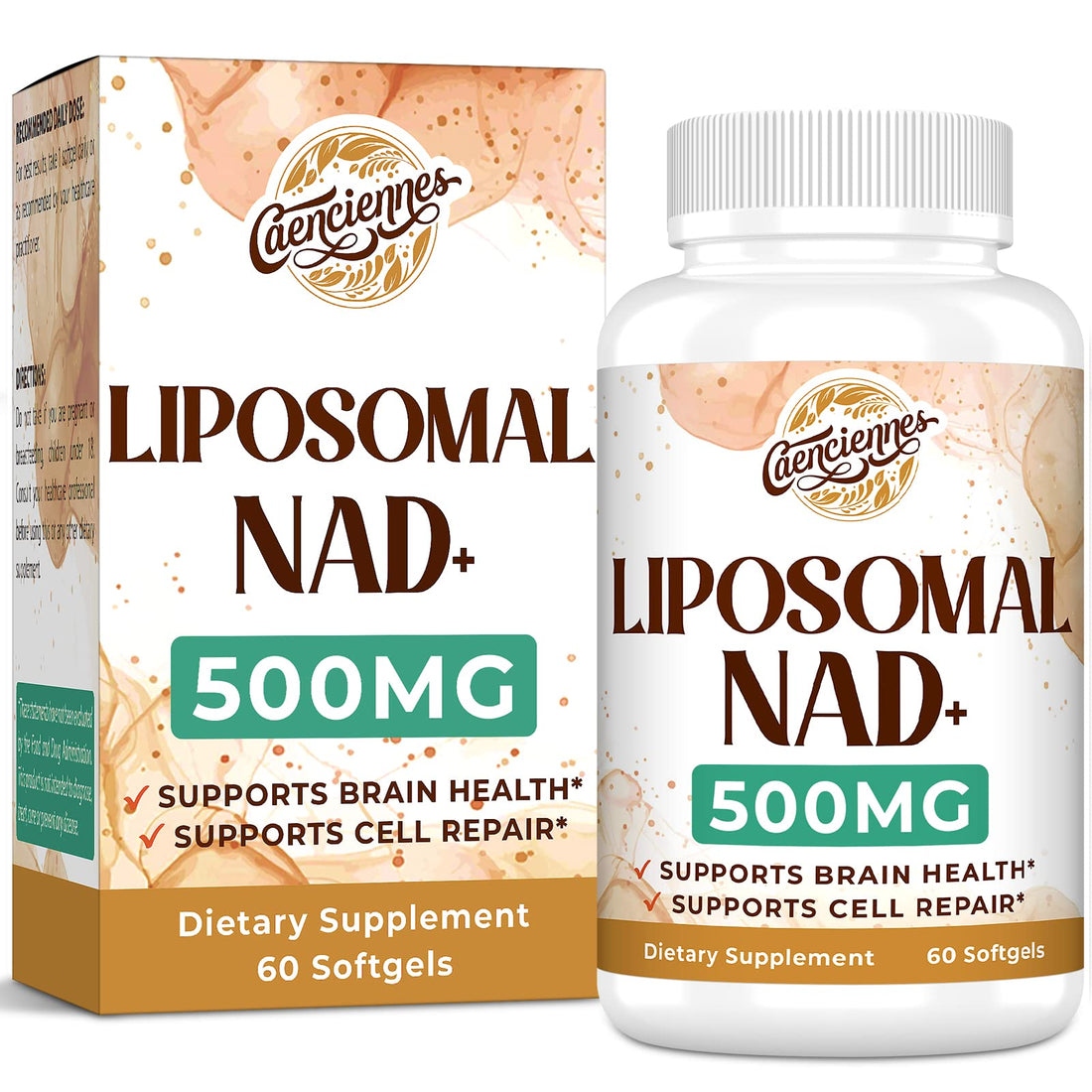 Caenciennes Liposomal NAD+ 500 MG Supplement, True NAD Plus Supplement, Superior Absorption, Boost NAD+ More Efficient Than Nicotinamide Riboside for Cellular Energy, Healthy Aging, 60 Serving Caenciennes buy supplements canada