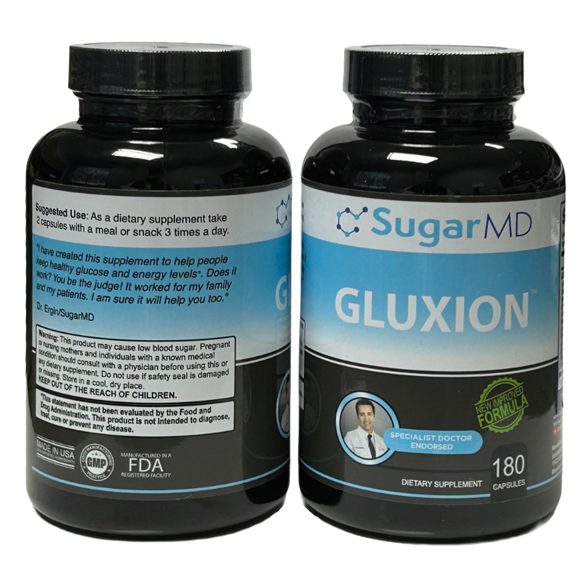 SugarMD GLUXION 3X Strength Formula | Advanced Botanical & Nutrient Blend for Spike Control| Vegan, Non-GMO, 180 Capsules SugarMD buy supplements canada