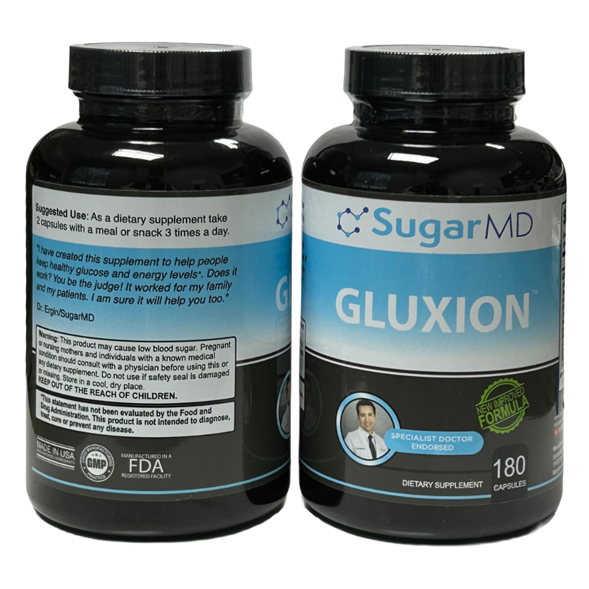 SugarMD GLUXION 3X Strength Formula | Advanced Botanical & Nutrient Blend for Spike Control| Vegan, Non-GMO, 180 Capsules SugarMD buy supplements canada